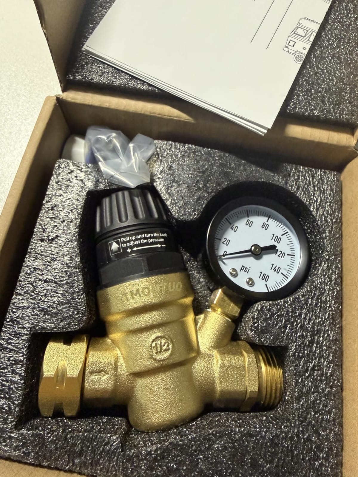 STMOUTUO RV Water Pressure Regulator Valve for Camper. Lead-Free Brass. customer photo 2