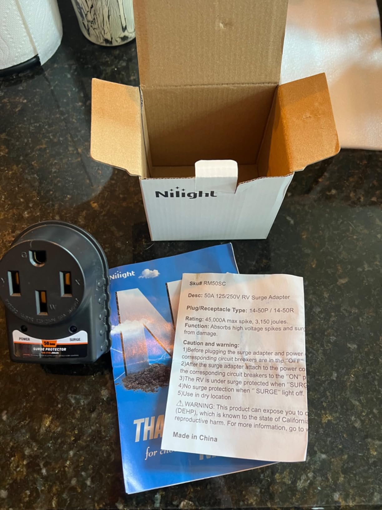 Nilight 50 Amp RV Surge Protector ETL Listed 14-50P 14-50R customer photo 1