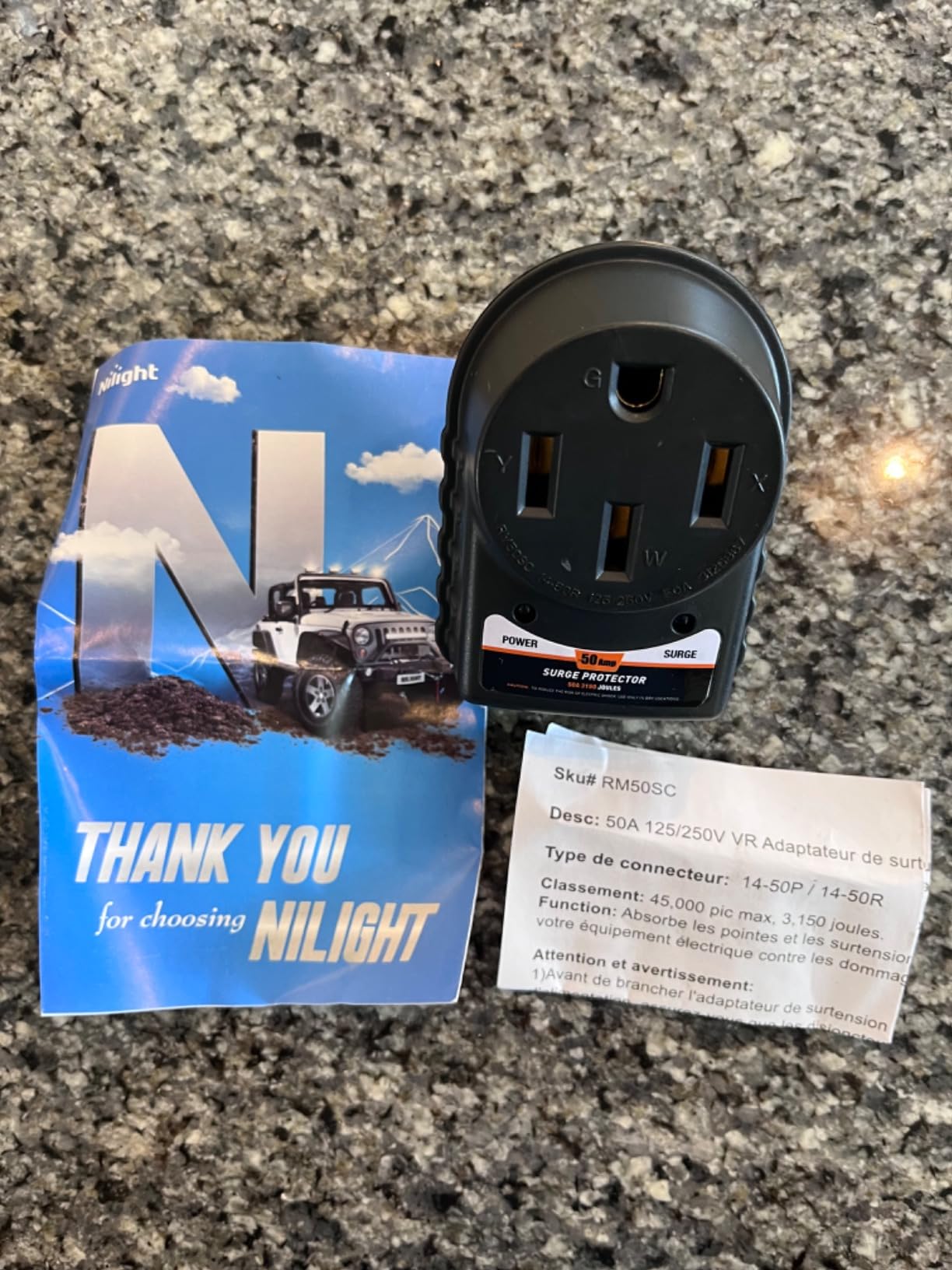 Nilight 50 Amp RV Surge Protector ETL Listed 14-50P 14-50R customer photo 2