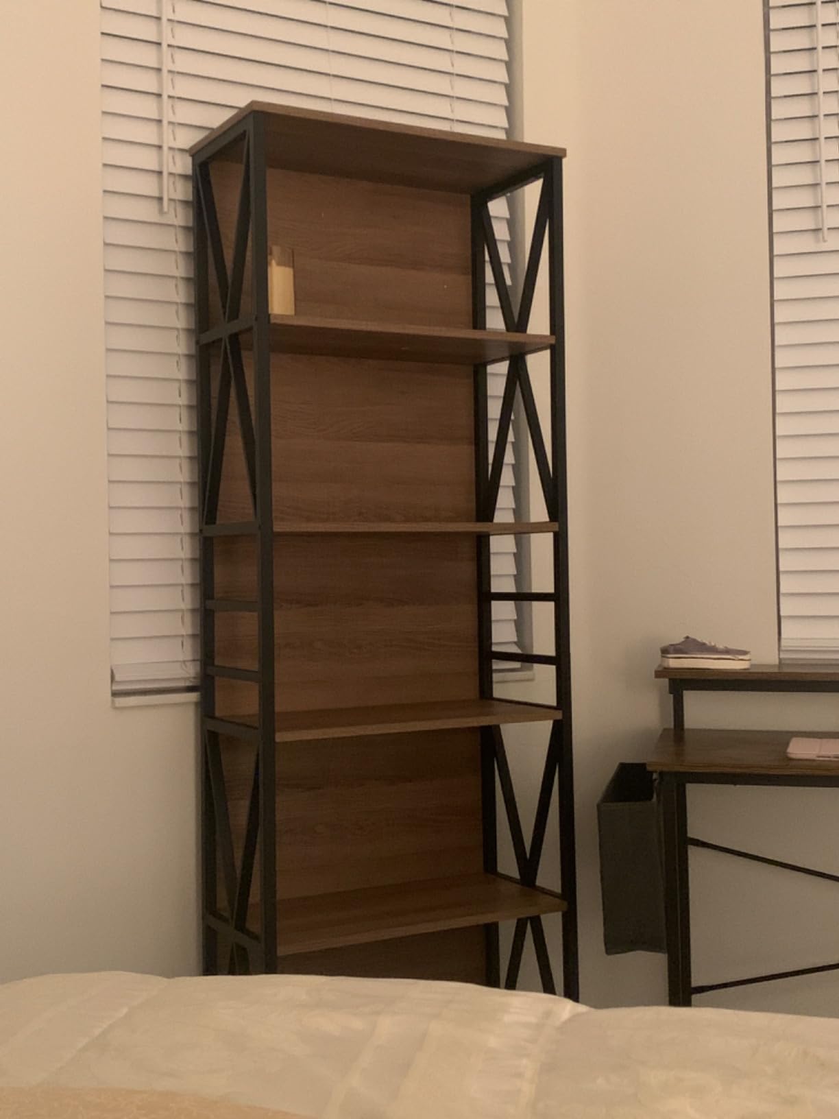 HOMISSUE Tall Bookshelf, 7-Tier Book Shelf, Rustic Wood Metal Bookshelves and Bookcases, Freestanding and Industrial Open Bookcase for Home Office, Living Room and Bedroom, Vintage Brown customer photo 2