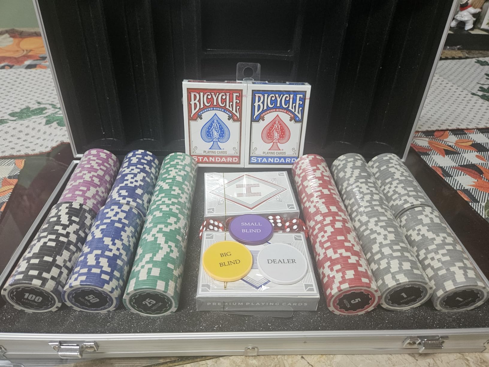 HEITOK 500-Piece Poker Chip Set for Texas Hold'em Card Game | 11.5g weighted feel for Texas Holden and Blackjack tables customer photo 1
