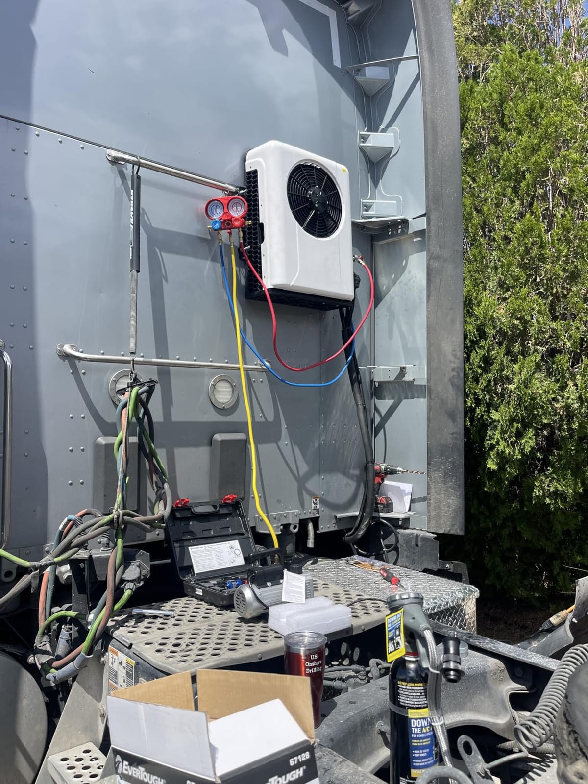 12V Truck Camper Van Air Conditioner 10000BTU,12v Mini Electric Split Air Conditioning 12 volt AC Unit for Semi Trucks RV Motorhome Crane Tractor Automotive Boat Camper Van customer photo 1