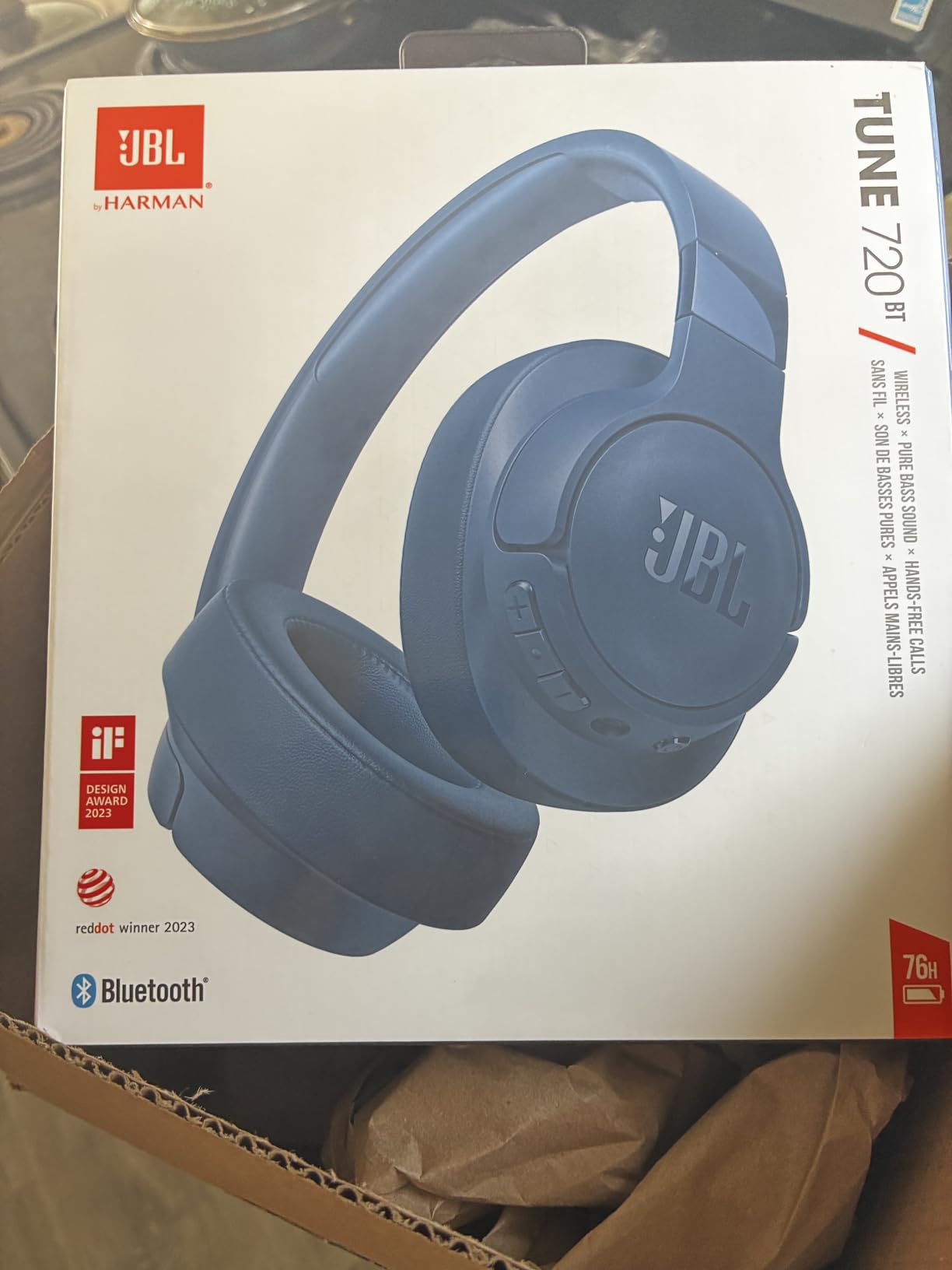JBL Tune 720BT - Wireless Over-Ear Headphones - Blue customer photo 1