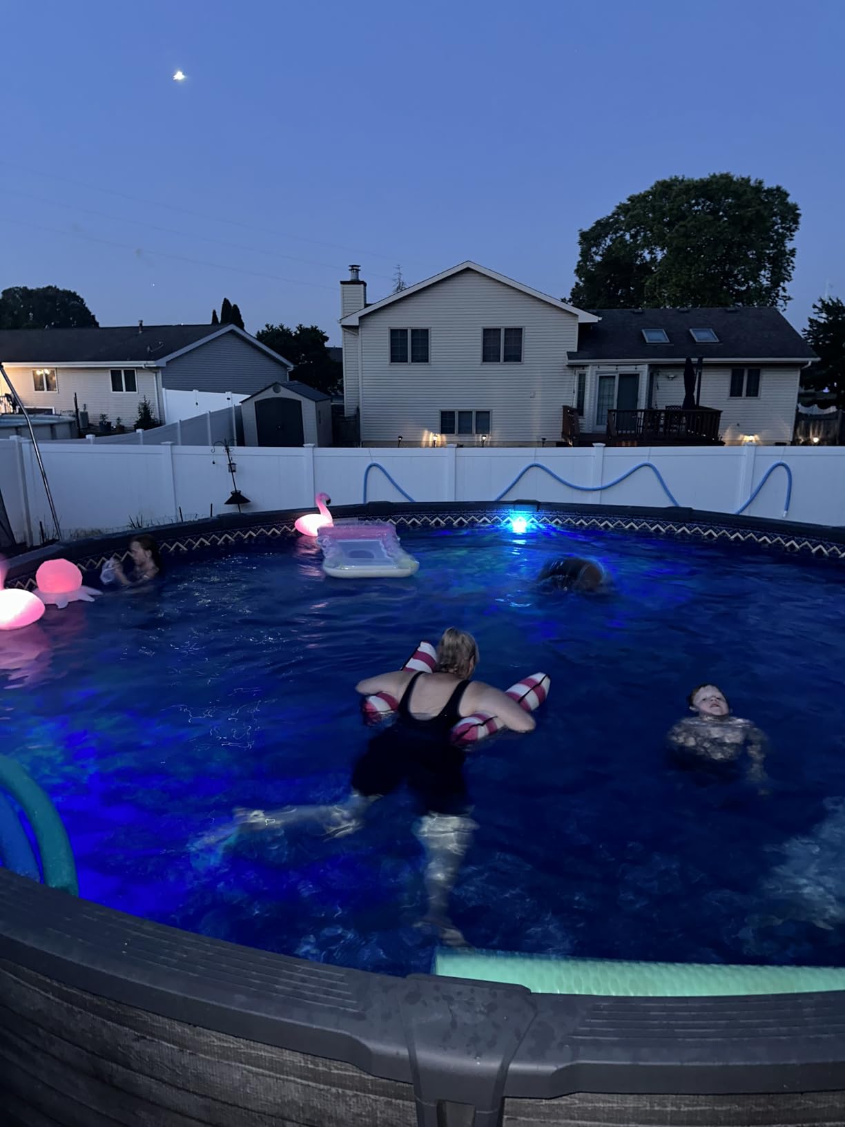 TEPENAR Rechargeable Floating Pool Lights: Remote Control Pool Lights that Float with 6 Dynamic Lighting IP68 Waterproof RGB Upper and Lower Floating Lights for Hot Tub Pool Garden Party 1 Pack customer photo 1