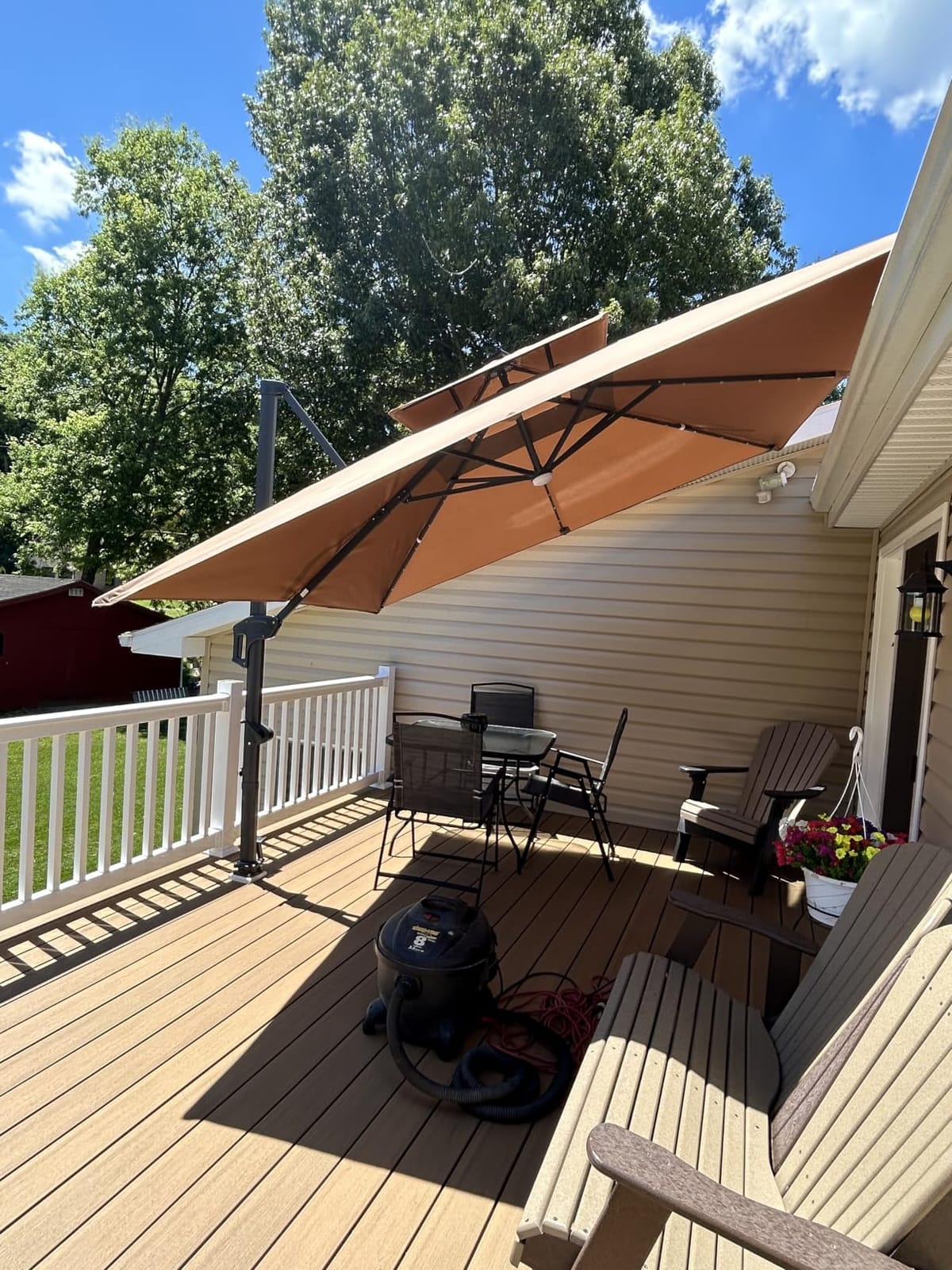 Best Choice Products 10x10ft Cantilever Patio Umbrella w/Base Included, Solar LED Lights 360 Rotation Large Offset Hanging Outdoor Shade for Deck Pool Backyard w/Stand – Deep Taupe customer photo 1