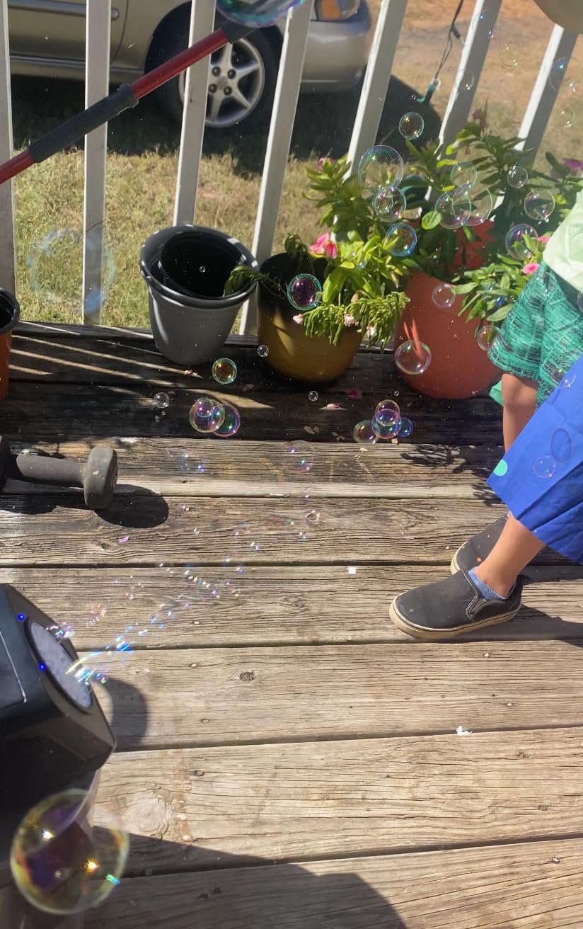 Bubble Machine Automatic Bubble Blower for Kids: Battery Operated Bubble Maker for Toddlers 1-3 | 20000+ Bubbles Per Min Contain 6 AA Battery | Outdoor Toys for Parties Birthday Wedding customer photo 1