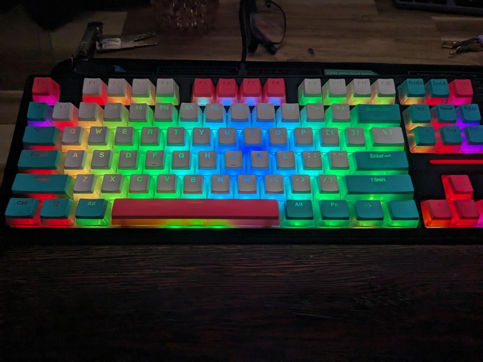 75% Custom Barebones Keyboard Kit Gasket Mounted, Blank DIY Silent TKL Mechanical Gaming Keyboard PCB Hot Swappable 3pin/5pin Switch with South-Facing RGB for Win/Mac (M87 Kit-Black) customer photo 1