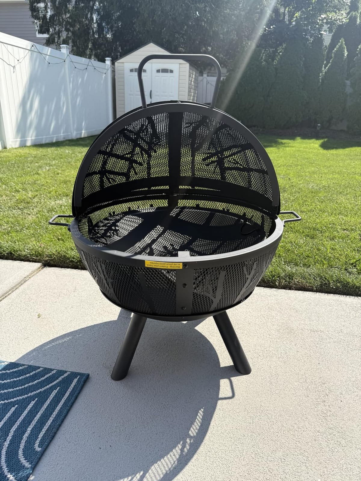 Panovue 35 Inch Wood Burning Fire Pit with BBQ Grill, Heavy Duty Fire Pits customer photo 1