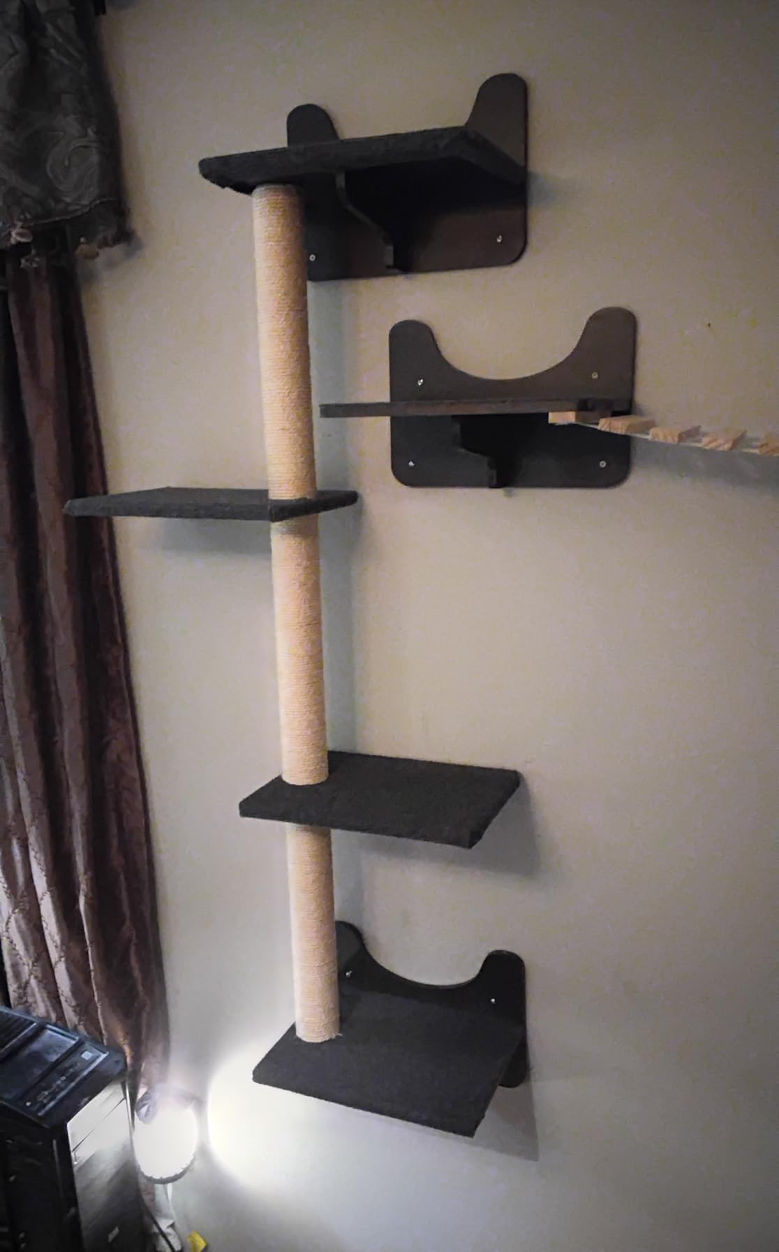 Cat Shelves for Wall – Cat Climbing Furniture Set for Large Cats with House, Bridge Ladder, 3 Scratching Posts & 5 Steps customer photo 1