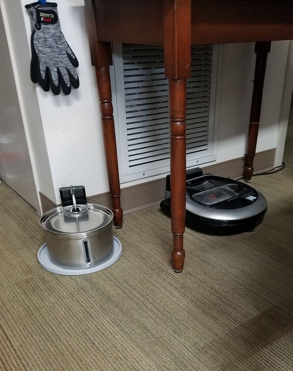 Wireless Cat Water Fountain [Water & Battery Separation] FEELNEEDY Stainless Steel Automatic Pet Water Dispenser, 4000mAh Battery Operated Water Fountains for Cats Dogs - 3.5L/118oz customer photo 2