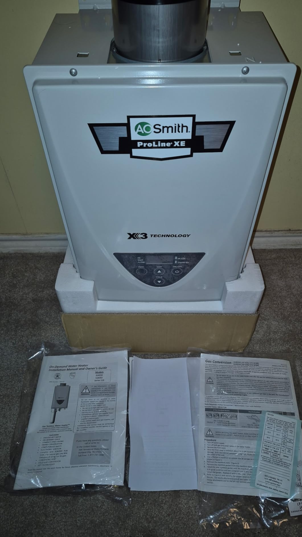 A. O. Smith Water Heater | 8 GPM, 190K BTU | NG Indoor, X3 | ATI-310CX3 | For 2-3 Bath Homes | 8 GPM Continuous Flow | 190K BTU, X3 Scale Prevention | 15-Year Warranty customer photo 2