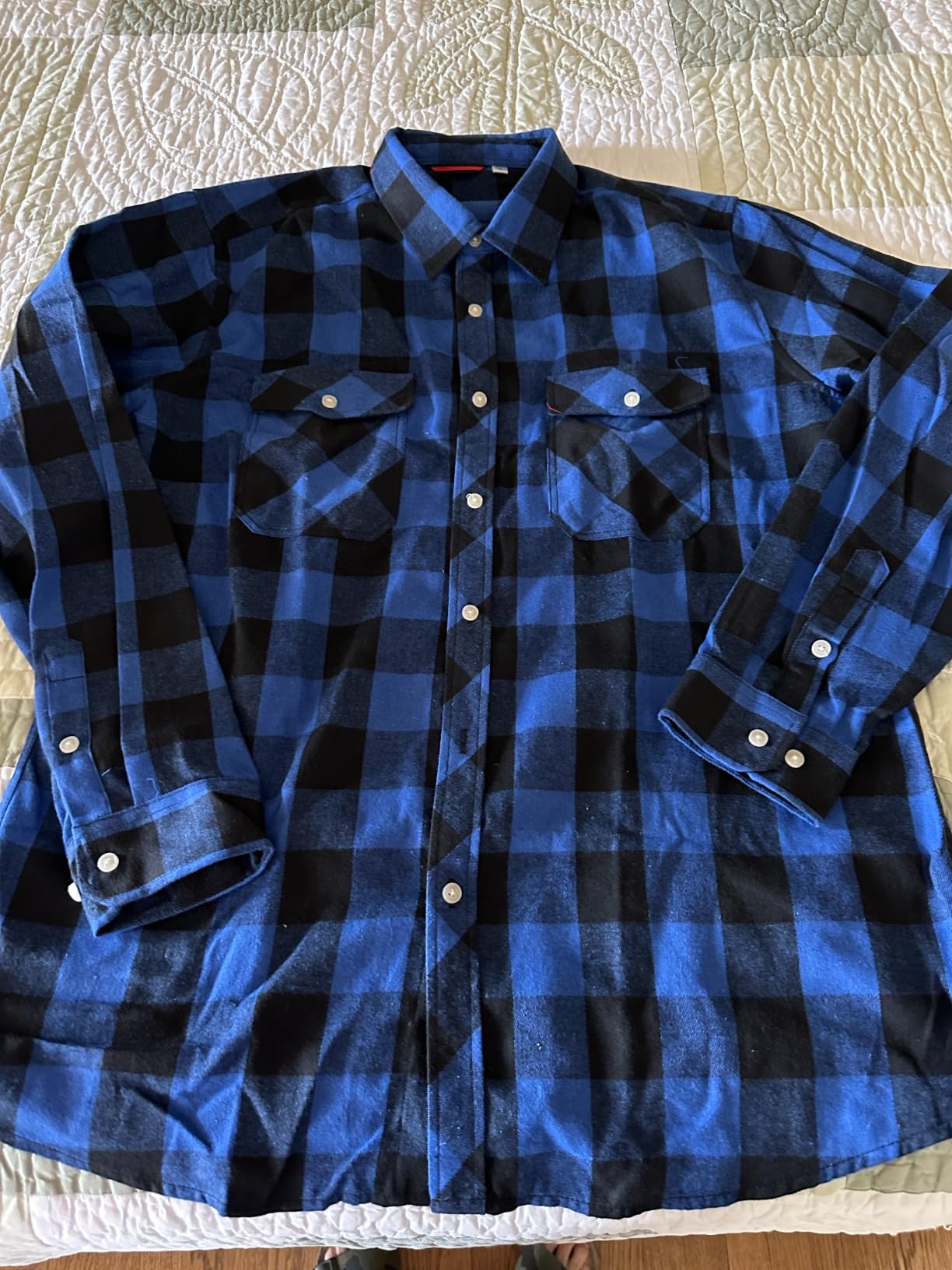 Kinglaman 3 Pack Men's Long Sleeve Plaid Flannel Casual Button Down Shirts customer photo 2