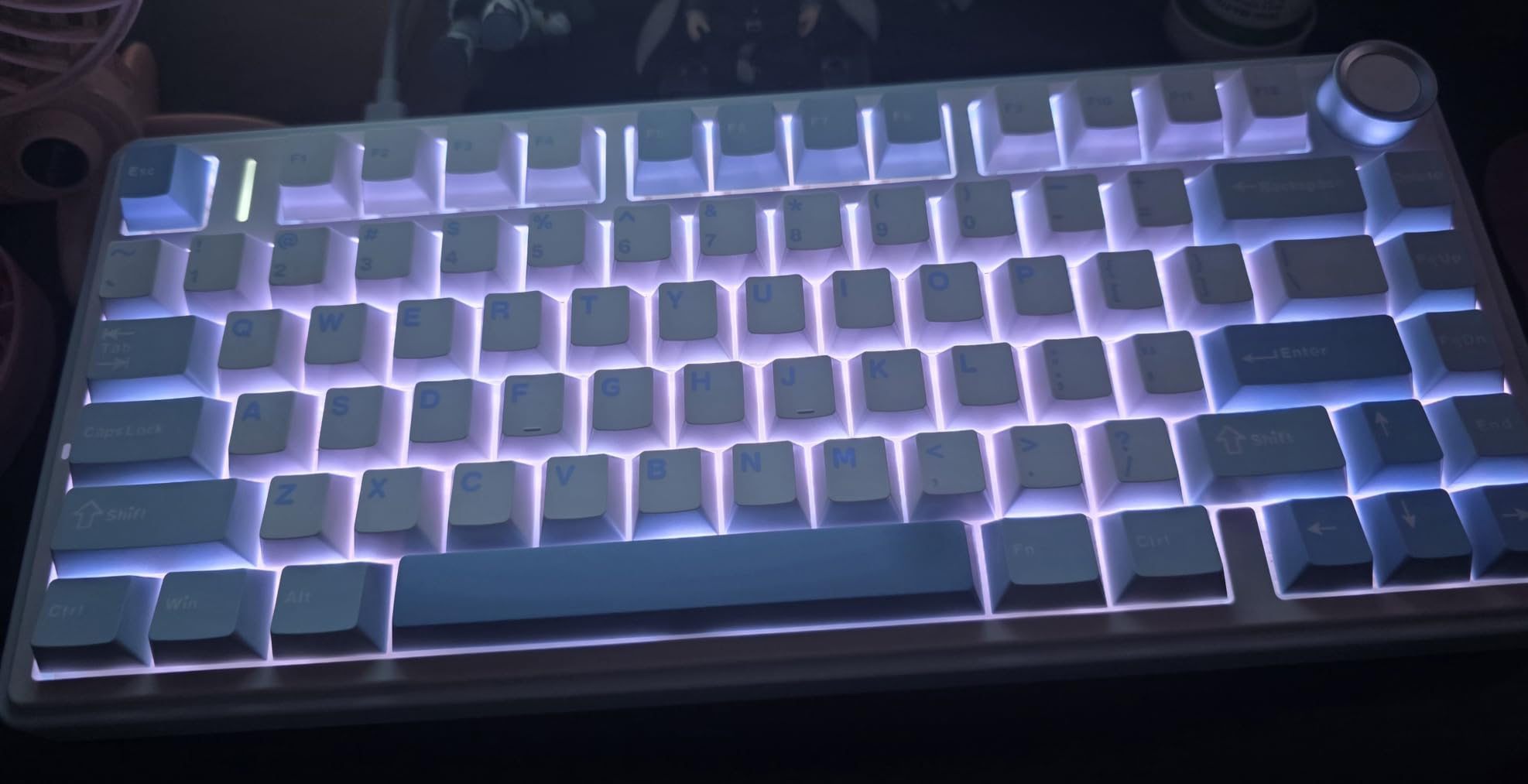 EPOMAKER x Aula F75 Gasket Mechanical Keyboard, 75% Wireless Hot Swappable Gaming Keyboard with Five-Layer Padding&Knob, BT/2.4GHz/USB-C, RGB (Black Gradient, LEOBOG Reaper Switch) customer photo 2