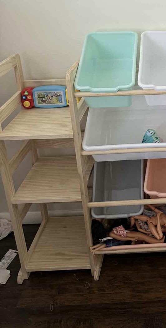 Toy Storage Organizer - Toy Organizers and Storage with Bookshelf, Toy Storage Shelf with 3 Shelves and 12 Storage Bins, Kids Bookshelf and Toy Storage for Kids Room, Playroom, Bedroom, Nursery, White customer photo 2