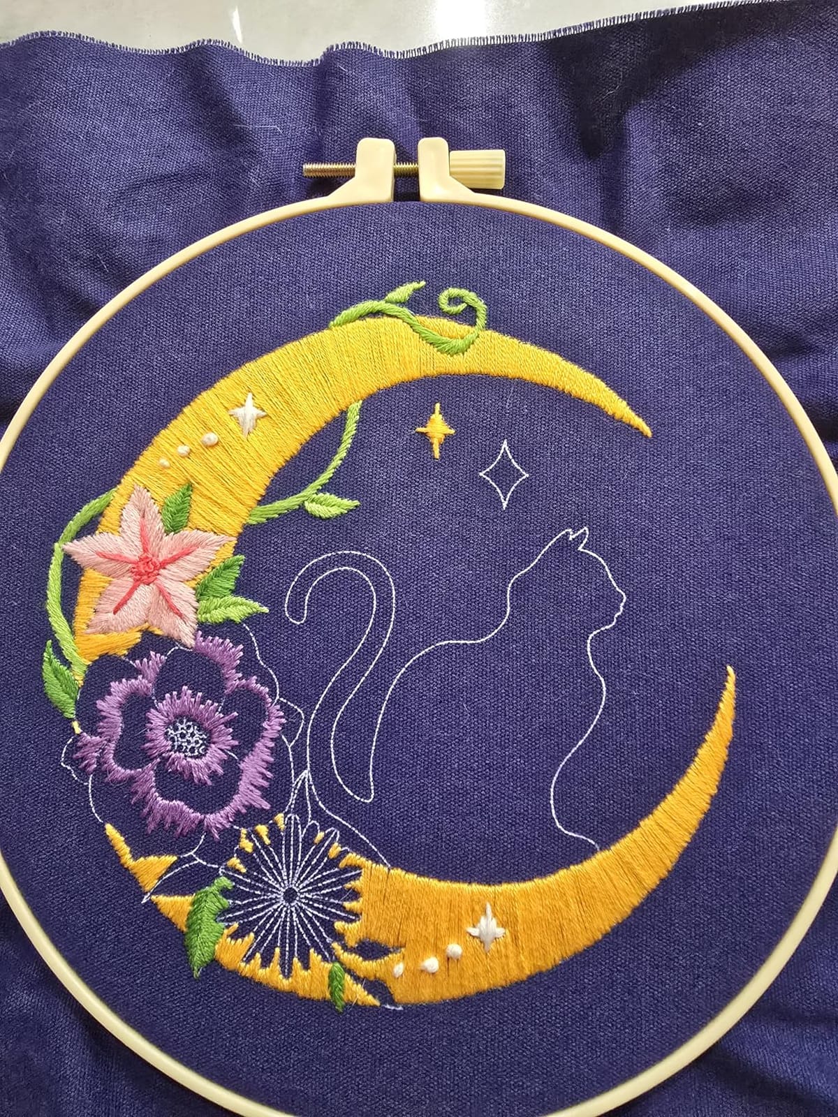 Louise Maelys 3 Sets Funny Embroidery Kits for Beginners | Cross Stitch Kit for Adults, DIY Starters Needlepoint Kit with Flower Wreath Pattern, Including Instruction and Threads customer photo 2