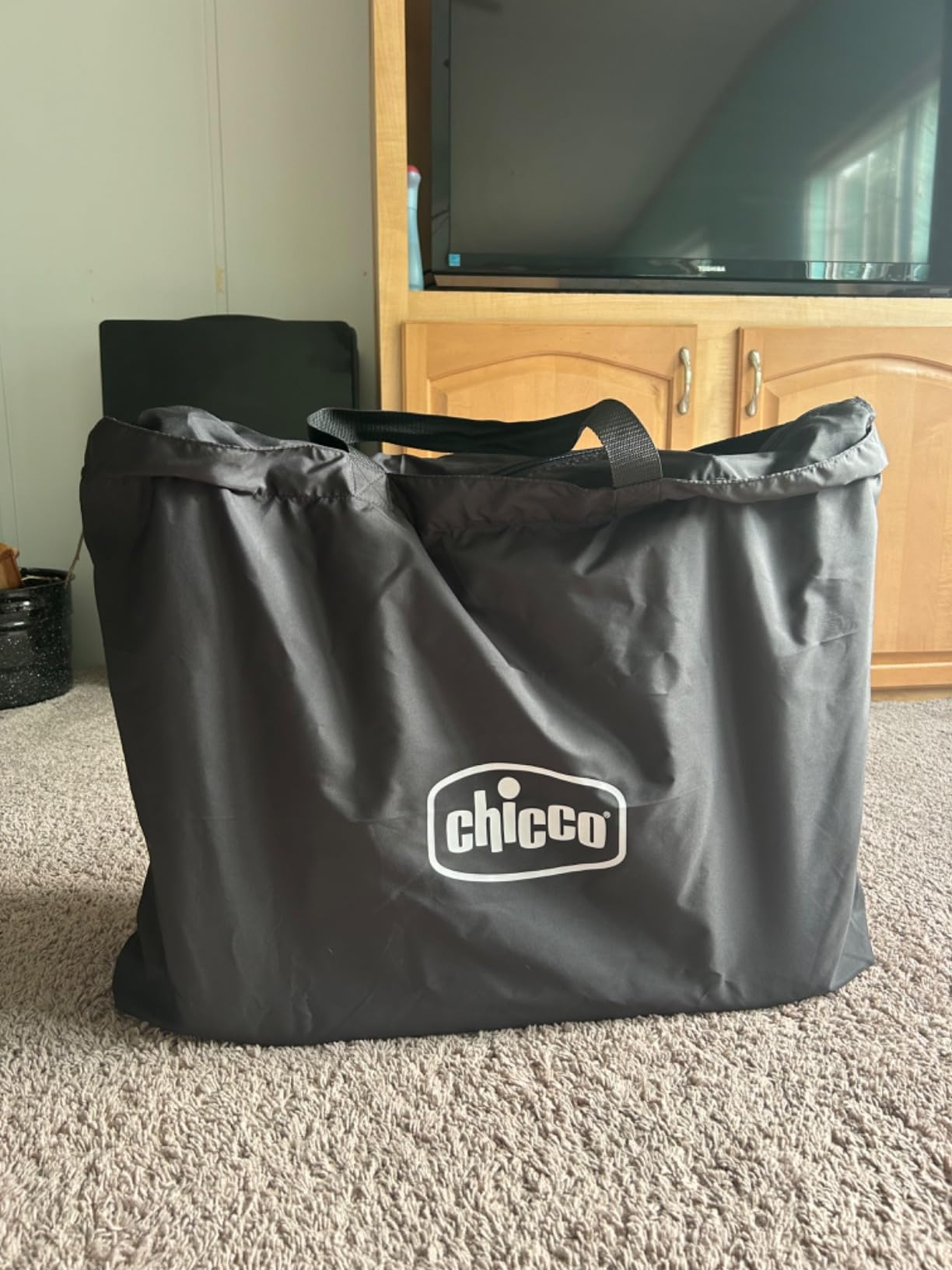 Chicco Alfa Lite Pack and Play Travel Playard, Snap-Open Fold, 13 lbs | Dove/Beige, foldable baby playpen and toddler travel bed, zip-open side panel, GREENGUARD Gold, carry bag included customer photo 1
