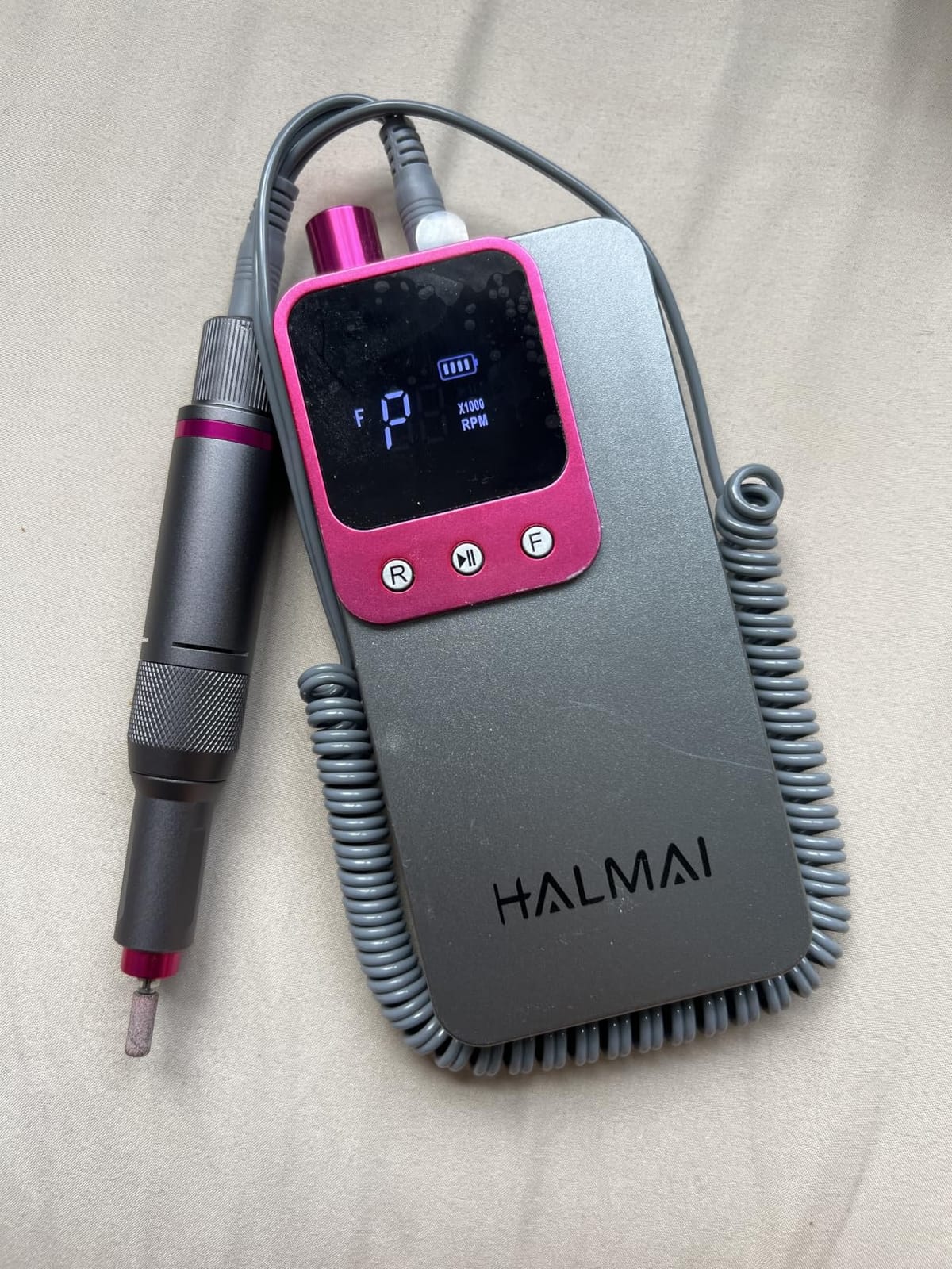Electric Nail Drill Professional, Portable Nail File for Acrylic Gel Nails, Cordless Rechargeable Ultra Power Nail Drill Kit 40000RPM, Salon-Grade Efile Nail Machine (Dark Grey) customer photo 1