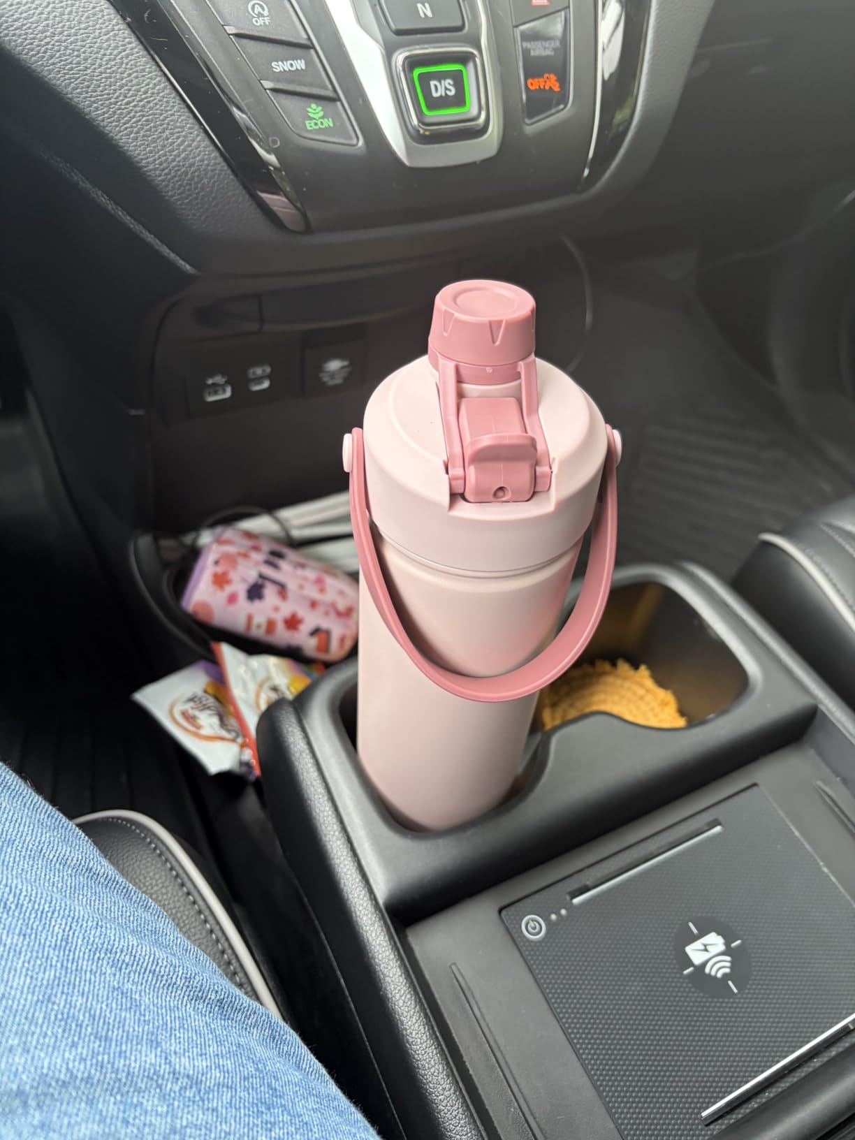 POWCAN 26 oz Insulated Water Bottle with 2-in-1 Straw and Spout Lid, Keep Cold 24H, Leak-Proof, Fits in Car Cup Holder, Stainless Steel Water Bottle for Sports, Travel, and School (Dark Knight) customer photo 2