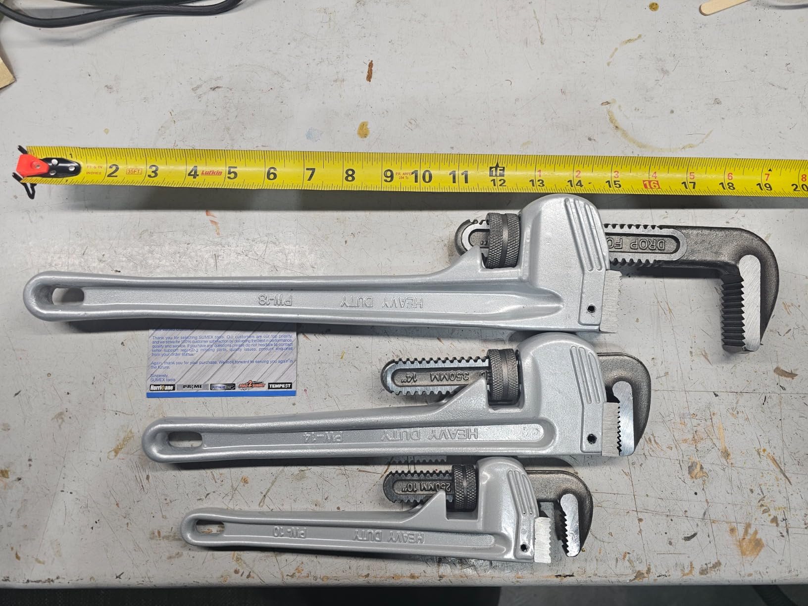 HURRICANE 3-Piece Aluminum Pipe Wrench Set (10