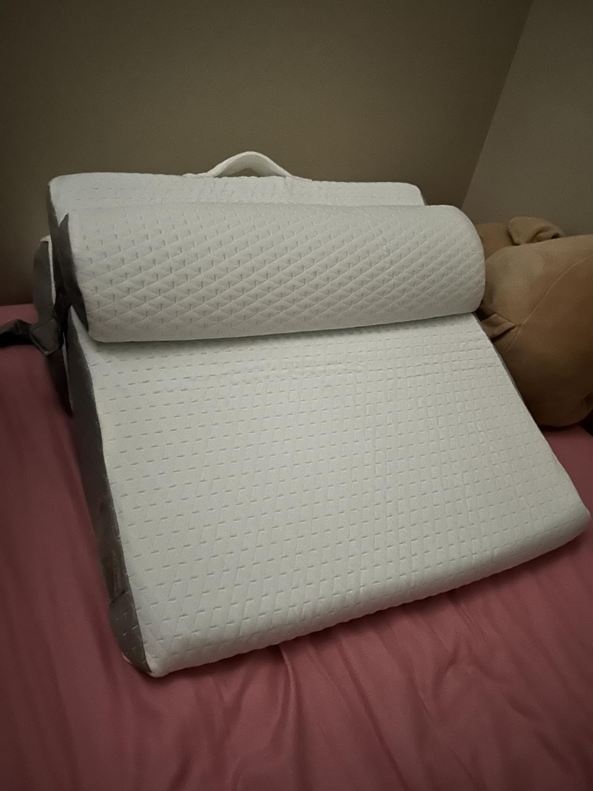 Ruqmuis Wedge Pillow Set for After Surgery, 3PCS Adjustable 9&12 Inch Bed Wedge Pillow for Sleeping, Incline Pillow Wedge for Headboard, Post Surgery, Acid Reflux, Neck&Back Support, White/Grey customer photo 1