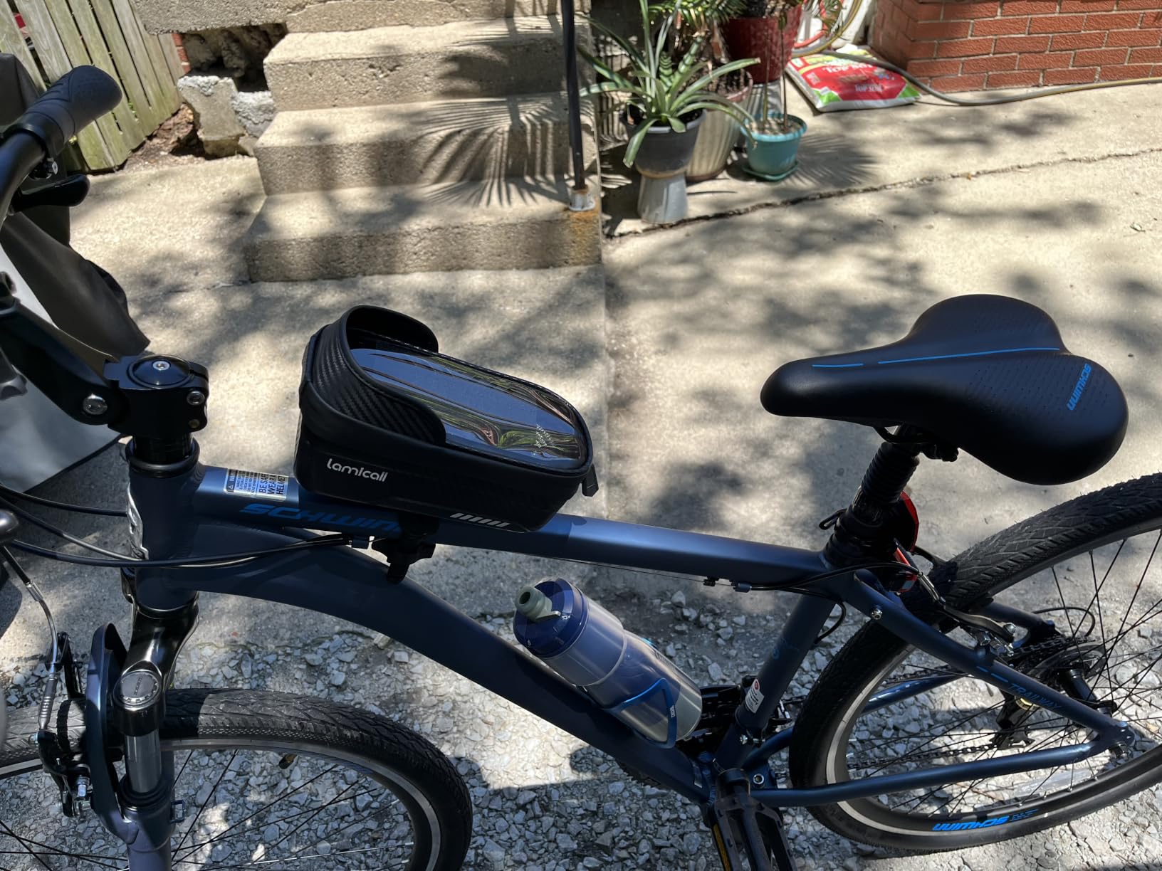 Lamicall Bike Frame Bag Waterproof - [1s Release] Bike Phone Mount Holder, 2 in1 Bicycle Top Tube Bag with Rain Cover customer photo 1
