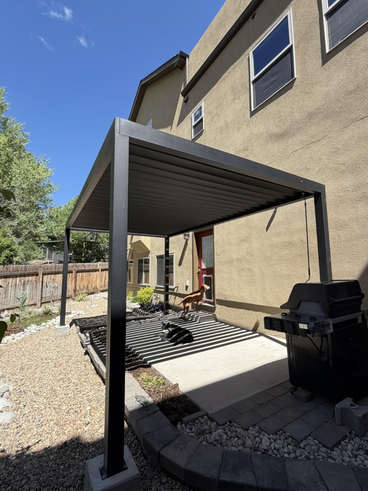 Backyard Discovery Sarasota 12' x 10' Galvanized Steel Louvered Pergola Kit with Adjustable Roof, Shade, Rain Protection, High-Wind Rating, Gutter System for Outdoor Patio, Garden, Deck, Entertaining customer photo 2