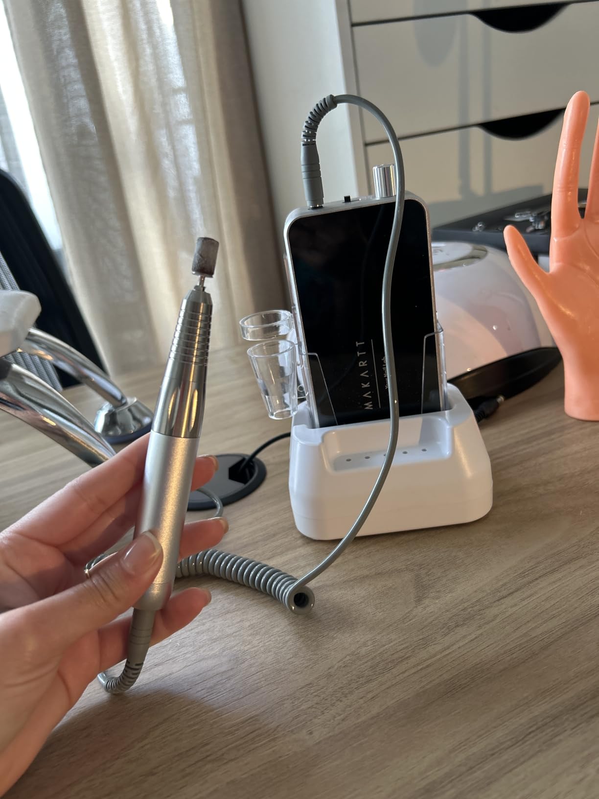 Makartt Portable Nail Drill for Beginner & Nail Tech: 30000RPM E-File, Pink customer photo 1
