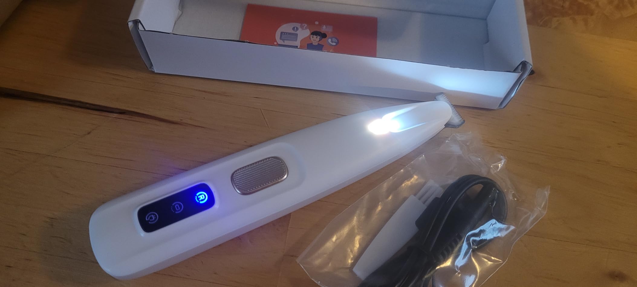 Mcbazel Pet Micro Precision Trimmer, Multifunctional Pet Hair Trimmer Waterproof Rechargeable Shaver with LED Light for Paws Eyes Ears Face Buttocks for Small Dogs and Cats，50dB Quiet Shave. customer photo 2