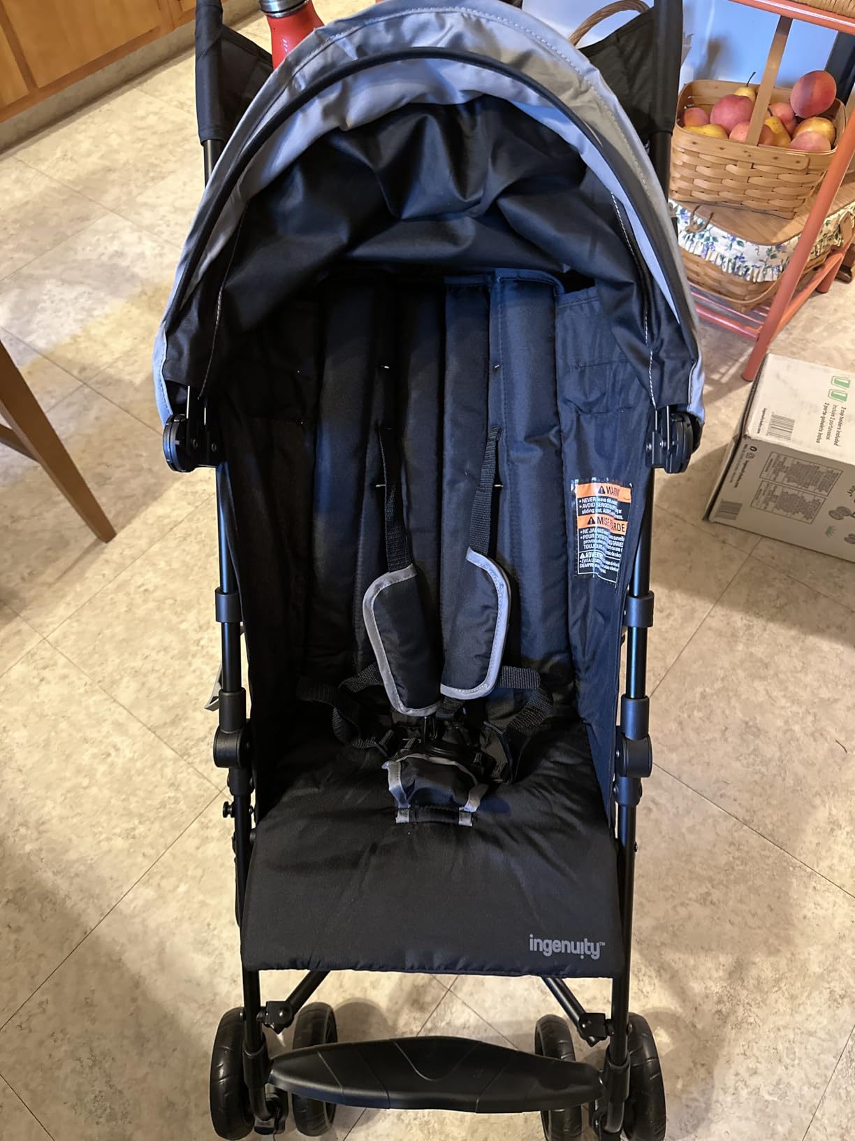 Ingenuity 3D Mini Convenience Stroller – Lightweight Stroller with Compact Fold, Multi-Position Recline, Canopy with Pop Out Sun Visor – Umbrella Stroller for Travel and More, Cashew Tan customer photo 1