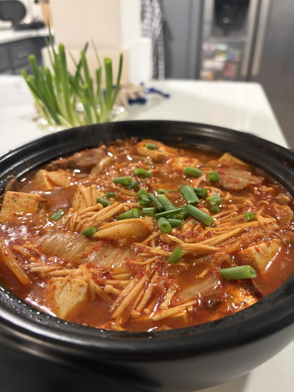 Okllen Large Korean Ceramic Bowl with Lid and Platter, 54 oz Clay Pot for Cooking, Sizzling Hot Pot for Dolsot Bibimbap, Soup, Casserole, Rice, Stew, Noodle customer photo 1
