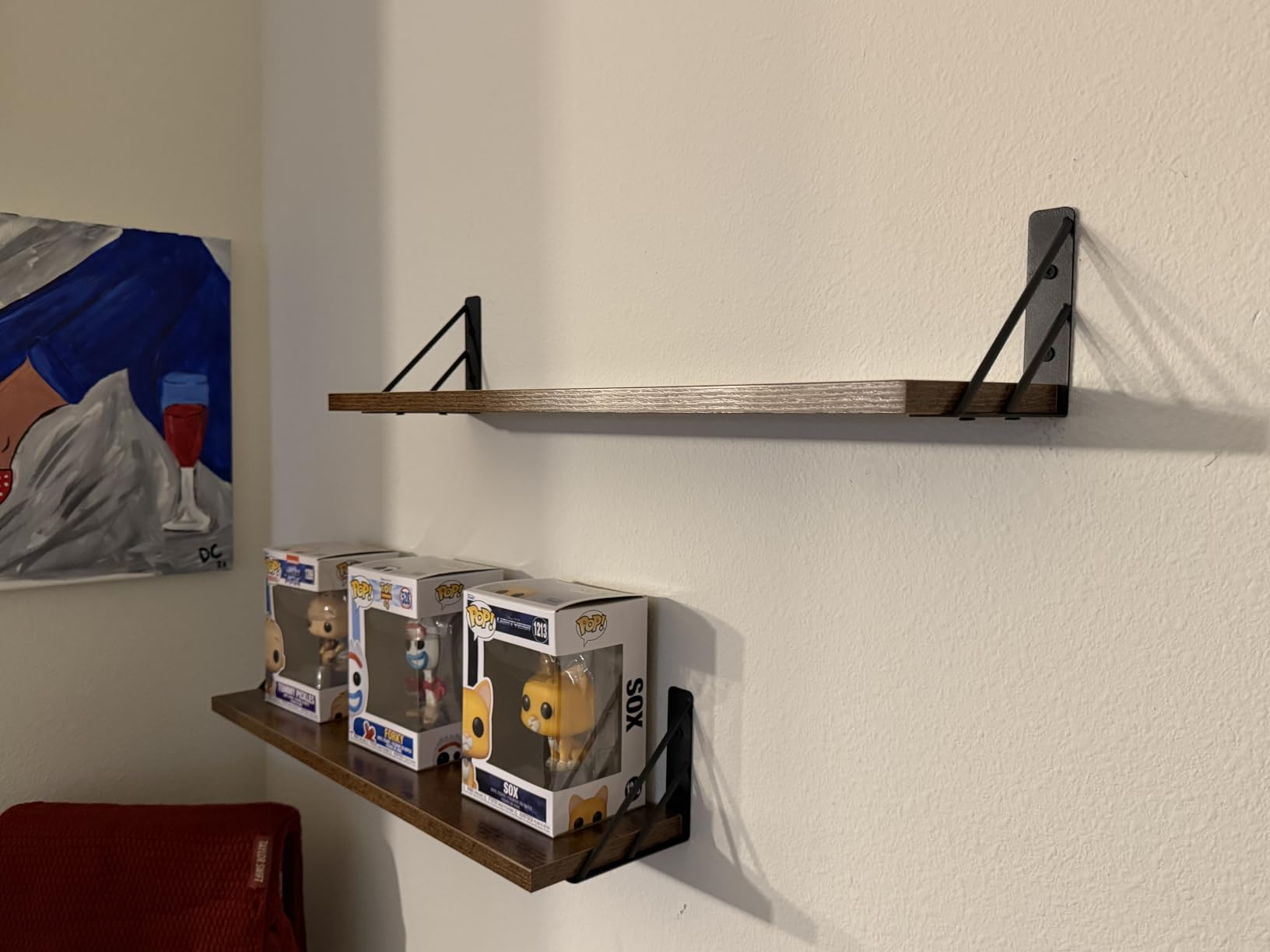BAYKA Wall Mounted Floating Bathroom Shelves, Wood(Black, Set of 4, 16in) customer photo 1