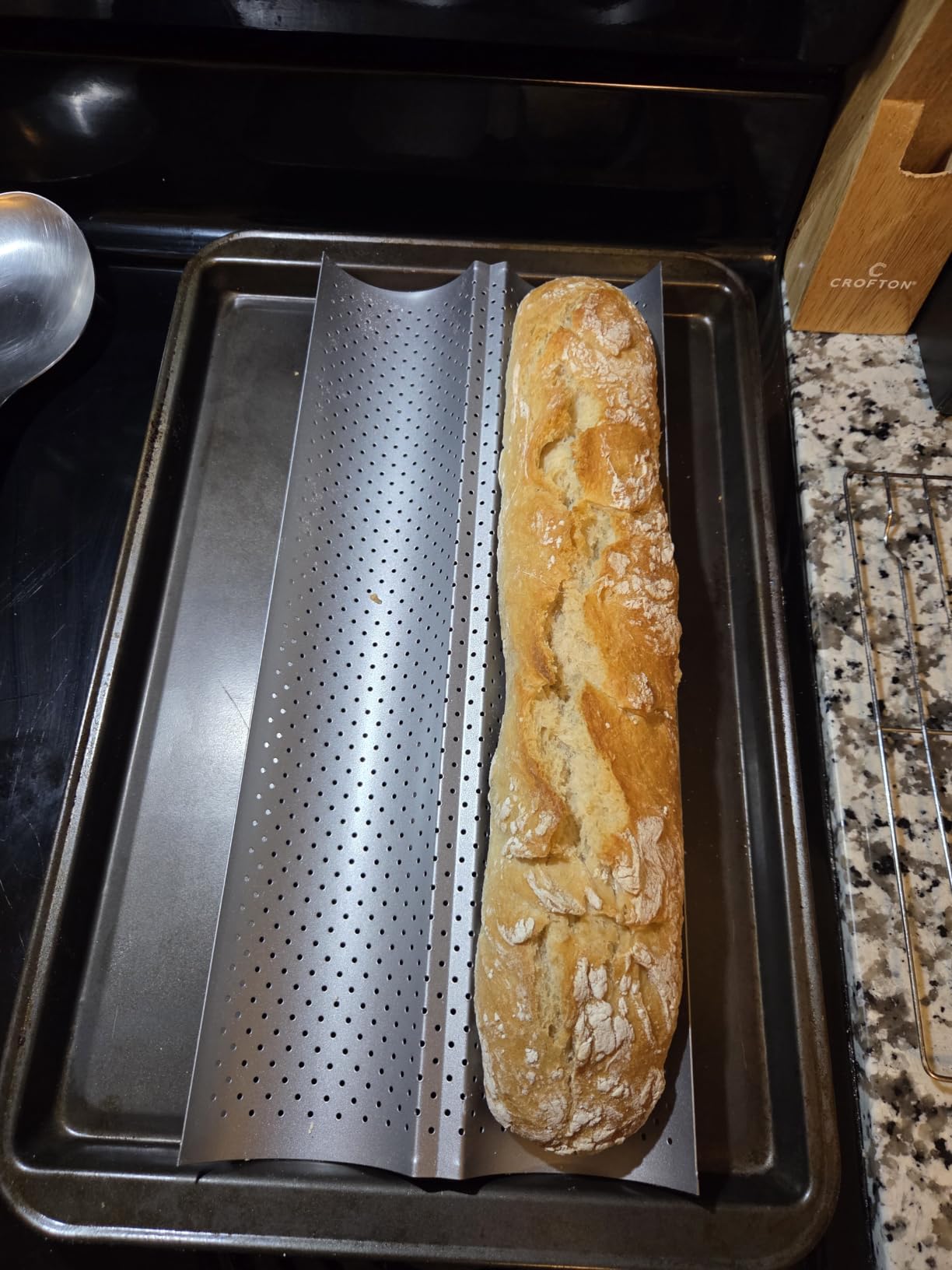 Yupjlia Baguette Bread Pan, Nonstick Perforated French Bread Baking Pan, 2 Loaves Italian Bread Loaf Pan customer photo 1