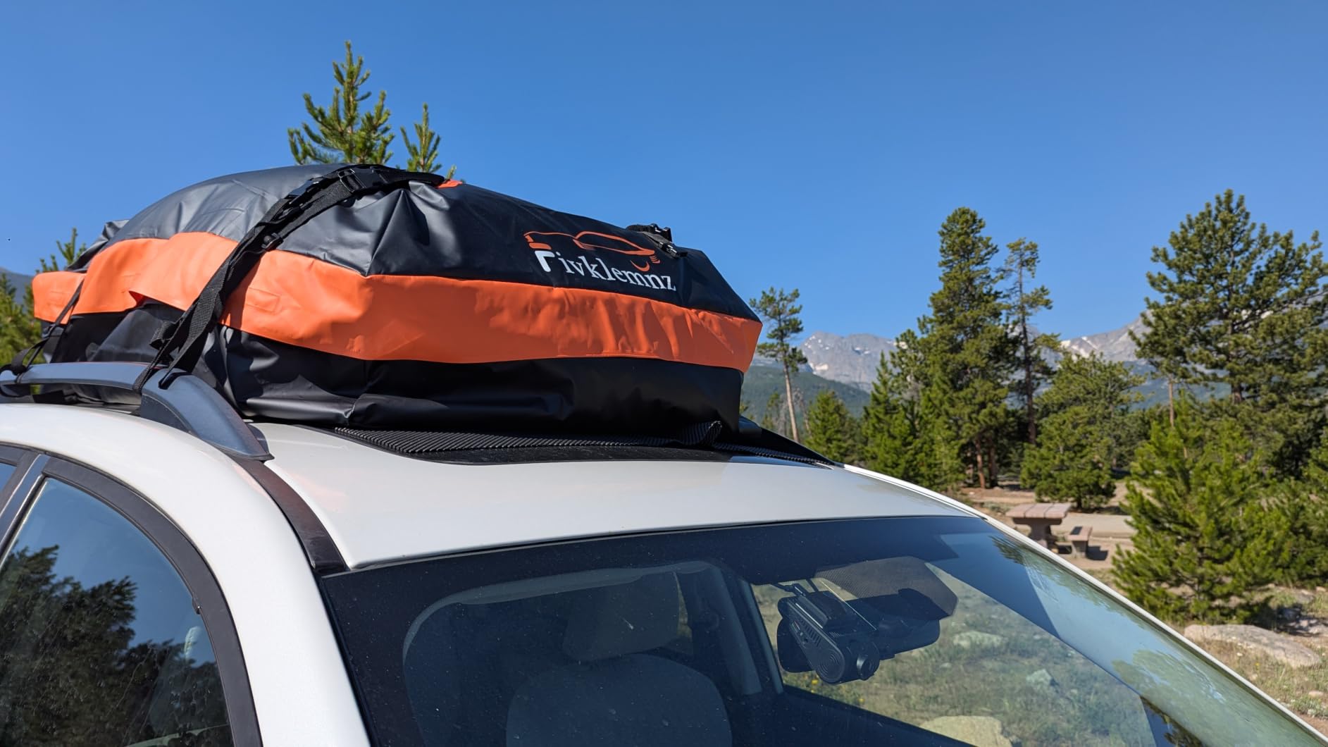 FIVKLEMNZ 30 Cubic Rooftop Cargo Carrier Waterproof Soft Car Roof Bag | for All Top of Vehicle with/Without Rack Includes Topper Anti-Slip Mat + Reinforced Straps + 6 Door Hooks + Luggage Lock customer photo 1