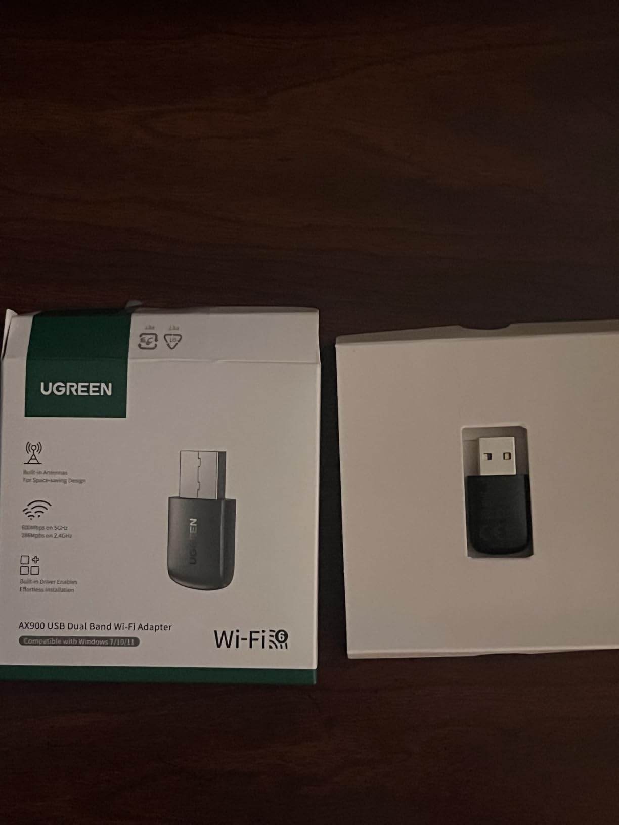 UGREEN WiFi Adapter for Desktop PC, AX900 USB WiFi 6 Adapter - 5GHz/2.4GHz Dual Band, Built-in Driver for Windows 10/11 customer photo 1