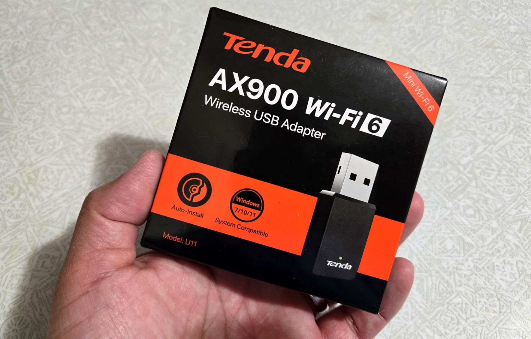 Tenda WiFi Adapter for Desktop PC, AX900 WiFi 6 USB WiFi Adapter 2.4G/5G, USB WiFi Dongle for Windows 11/10/7 (U11) customer photo 2