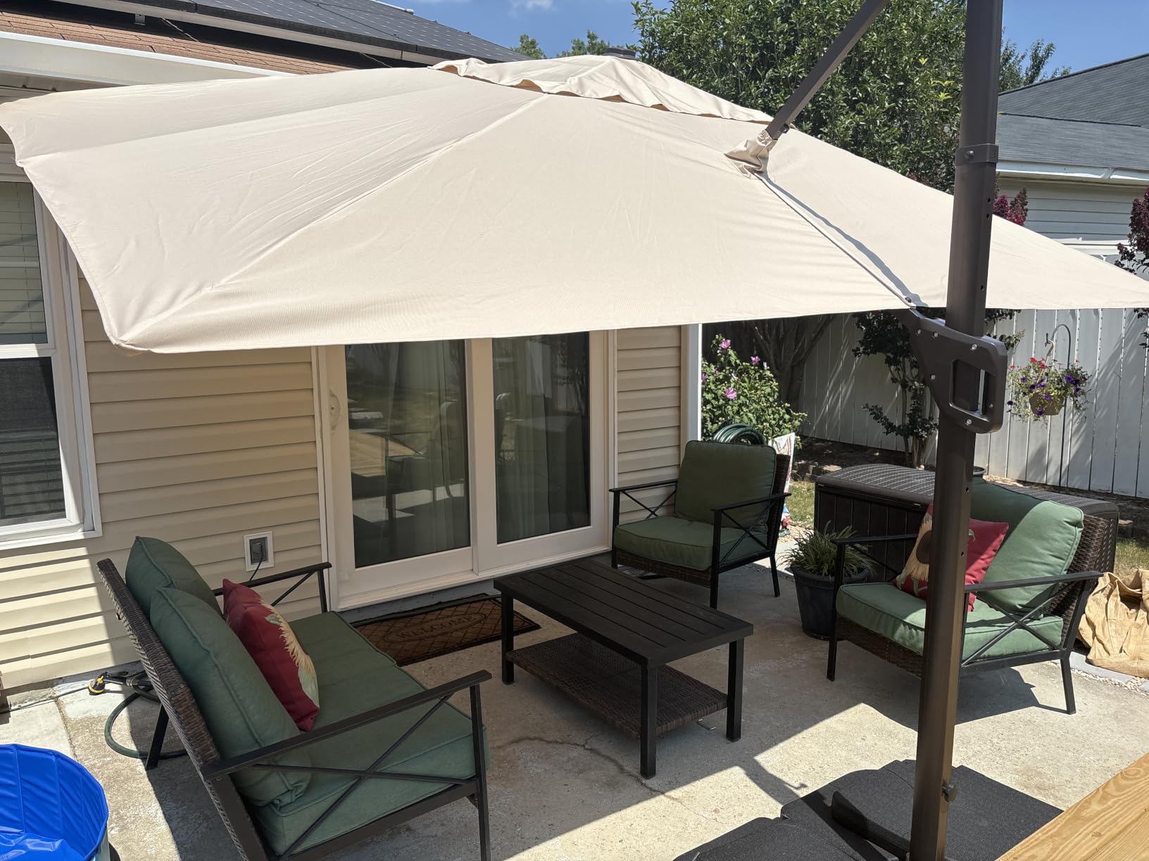 9' X 12' Cantilever Patio Outdoor Umbrella with Base Included customer photo 1