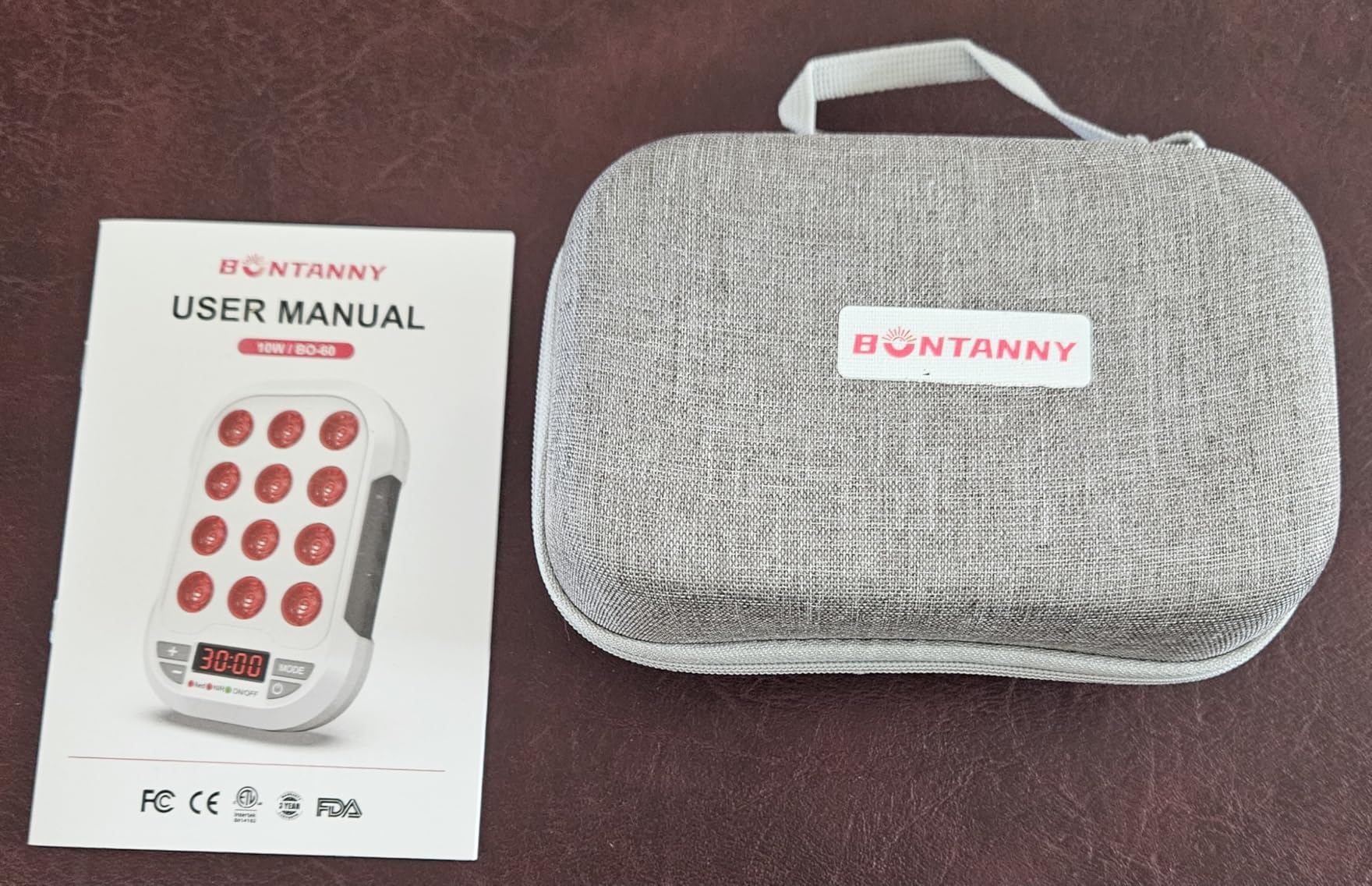 BONTANNY Portable Red Light Therapy, 660/850/1060nm 3 Wavelengths Mini Handheld Red Near Infrared Light Device, 12 Triple Chip Clinical Grade LEDs, Rechargeable, Travel Case, Timer, for Body, BO-60 customer photo 1