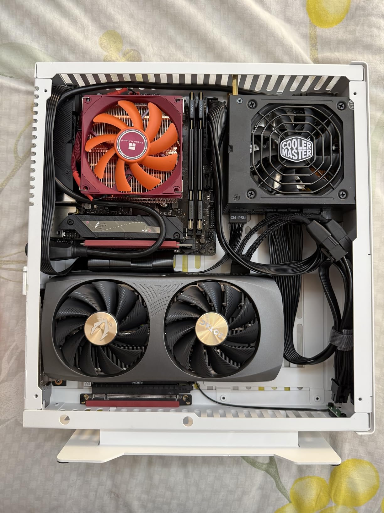 LINKUP PCIE 5.0 Riser Cable | for Vertical GPU Mount | ITX Double Reverse | Graphics Card GPU Ready | Usable with PCIe 4.0 & RX 9070/ RTX5090 | 19cm (Total Length: 21.2cm) customer photo 2