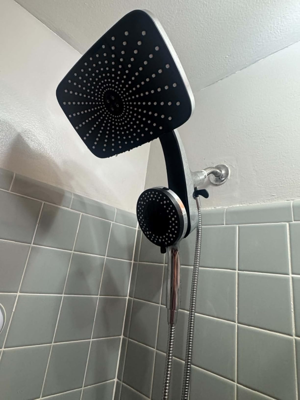 Rain Shower Head with Handheld Showerhead, Nickel 1.8GPM 12