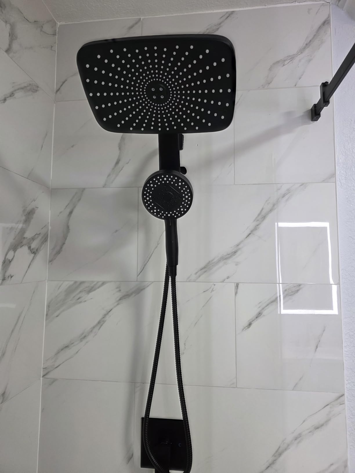 Rain Shower Head with Handheld Showerhead, Nickel 1.8GPM 12