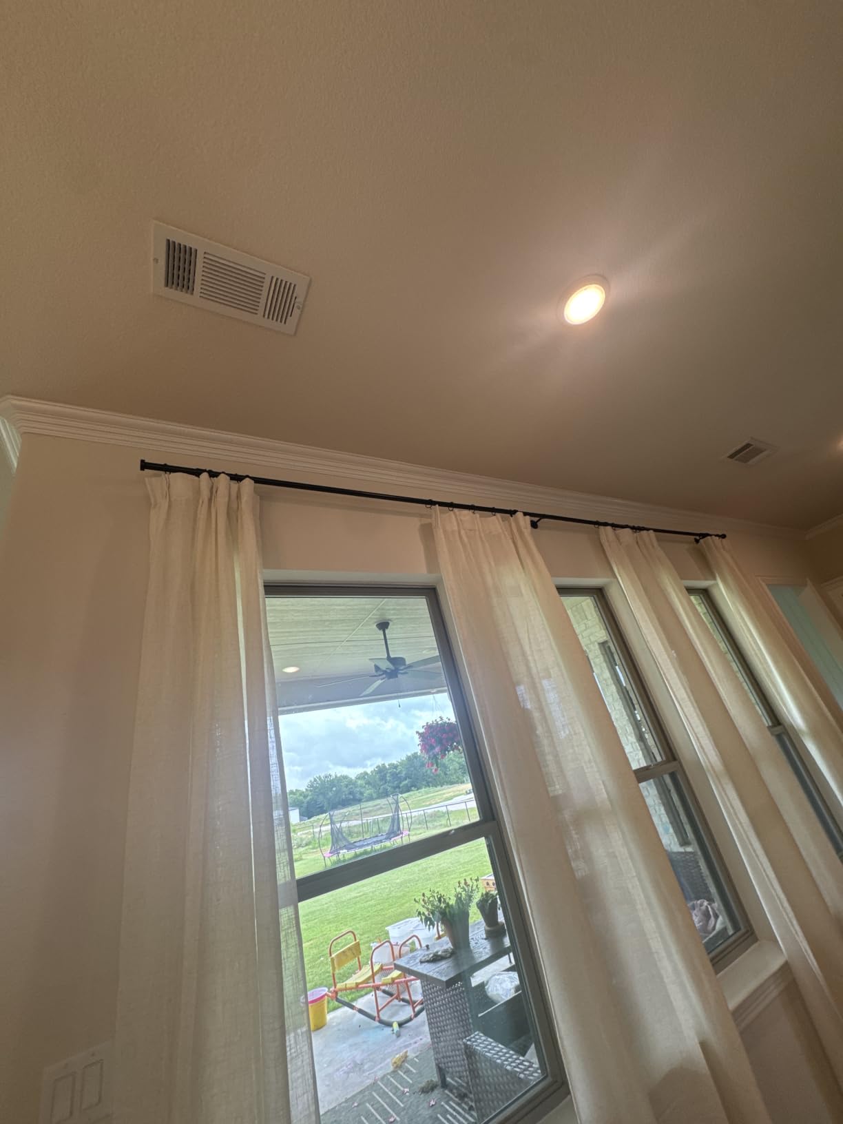 YaFex Heavy Duty Curtain Rods 32-150 Inch, 1 Inch Adjustable Black Curtain Rod for Windows, Extra Long Window Treatment Rods with Aluminium Finials, Easy Installation customer photo 2