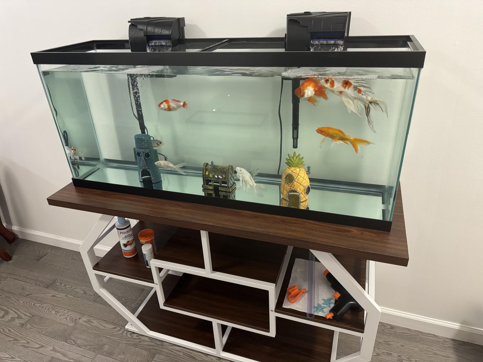 DWVO 55-75 Gallon Aquarium Stand 29 with Power Outlet,Black & Gold customer photo 1