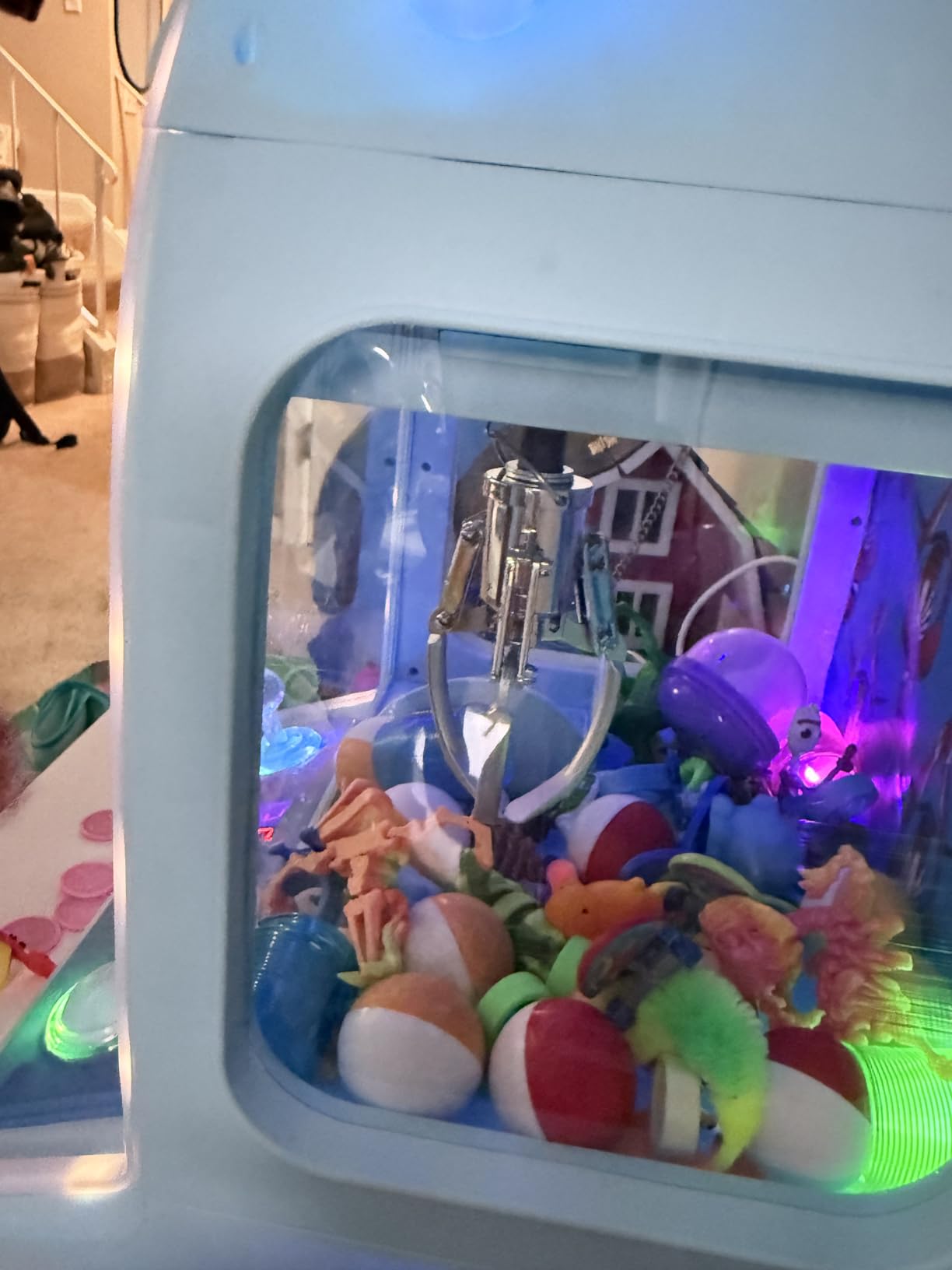 16'' Large Claw Machine for Kids, Home Arcade Grabber Game for Ages 6+ | Includes 58 prizes, LED lights, digital countdown, adjustable volume and dual power for instant family fun customer photo 2