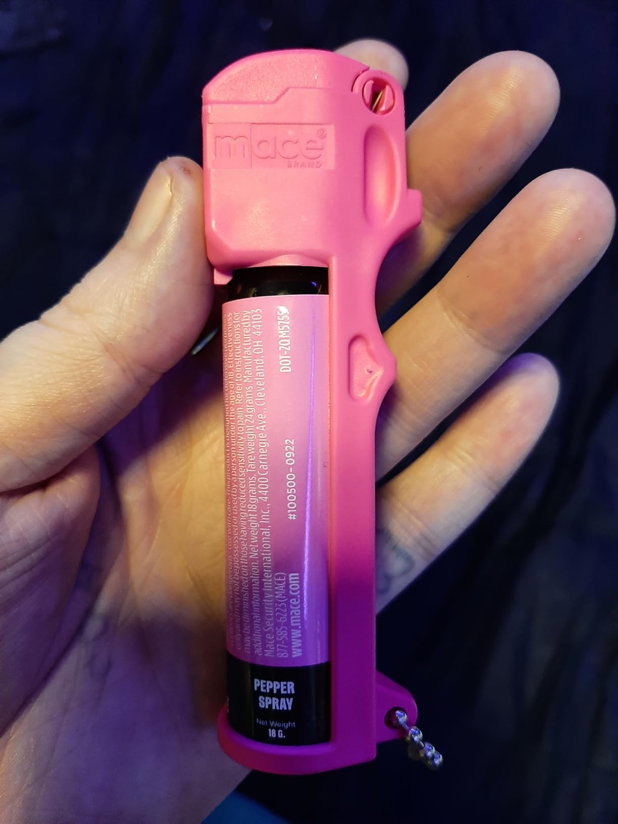 Mace Pepper Spray - Max Police Strength OC with UV Dye, Fast Flip Top, Ergonomic Finger Grip, 12 Feet Range, 0.63 oz Personal Model, Self Defense Pepper Spray for Women & Men customer photo 1