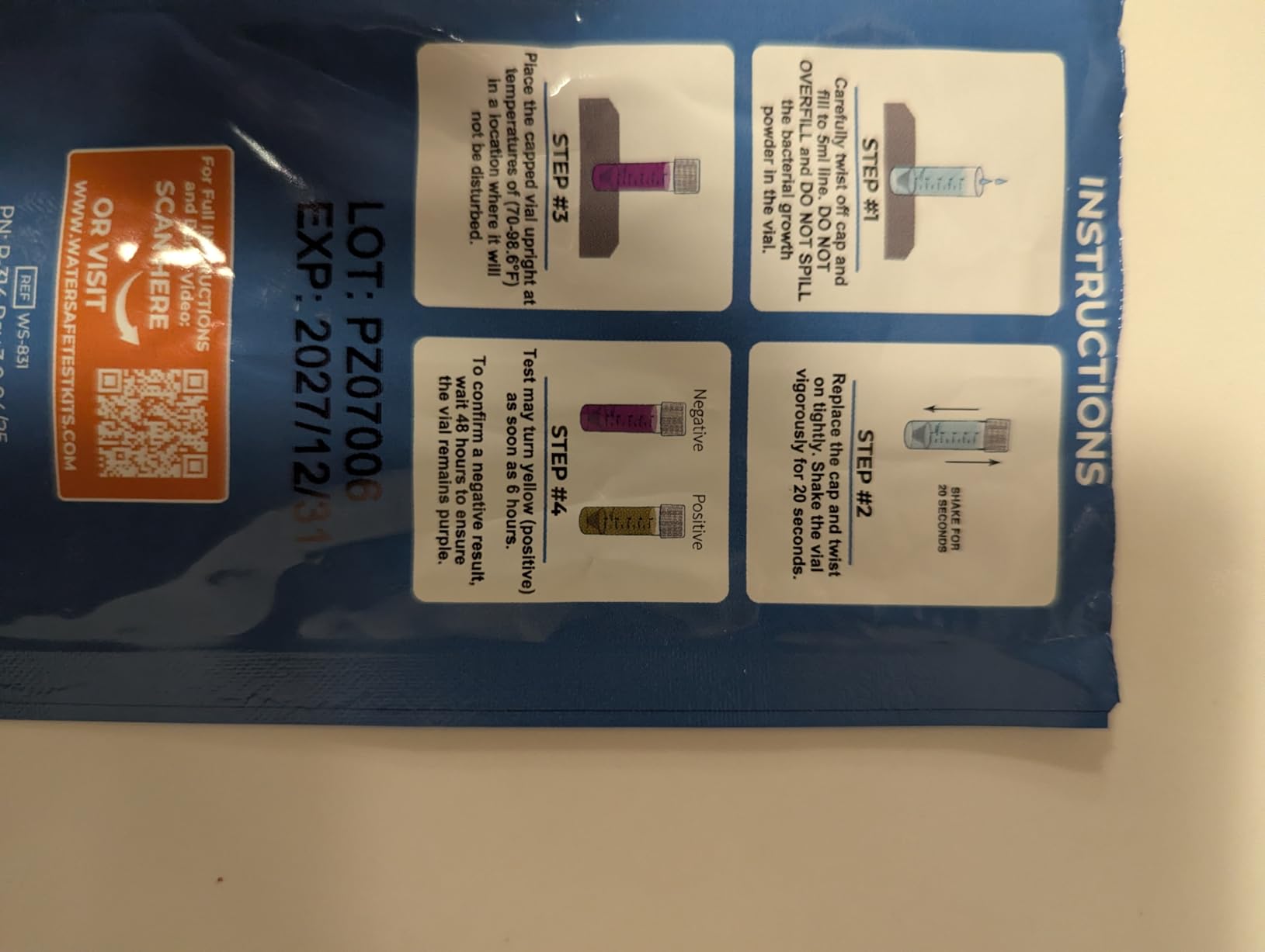 Watersafe Bacteria Water Test Kit - USA-Made - Results as Fast as 6 Hours - Detects Coliform (Inc. E. coli) & Non-Coliform Bacteria in Drinking, Well & Tap Water customer photo 1