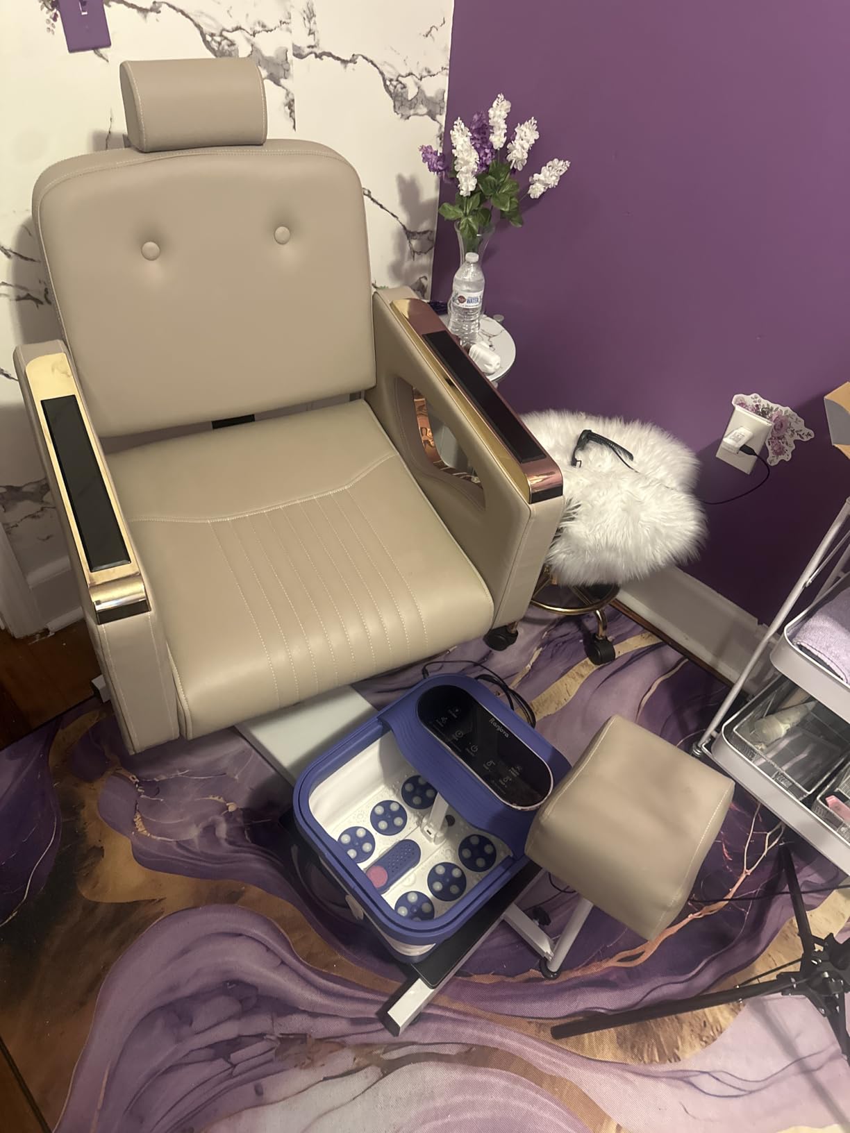 Reclining Spa Pedicure Chair, Pedicure Station No Plumbing for Nail Tech customer photo 2