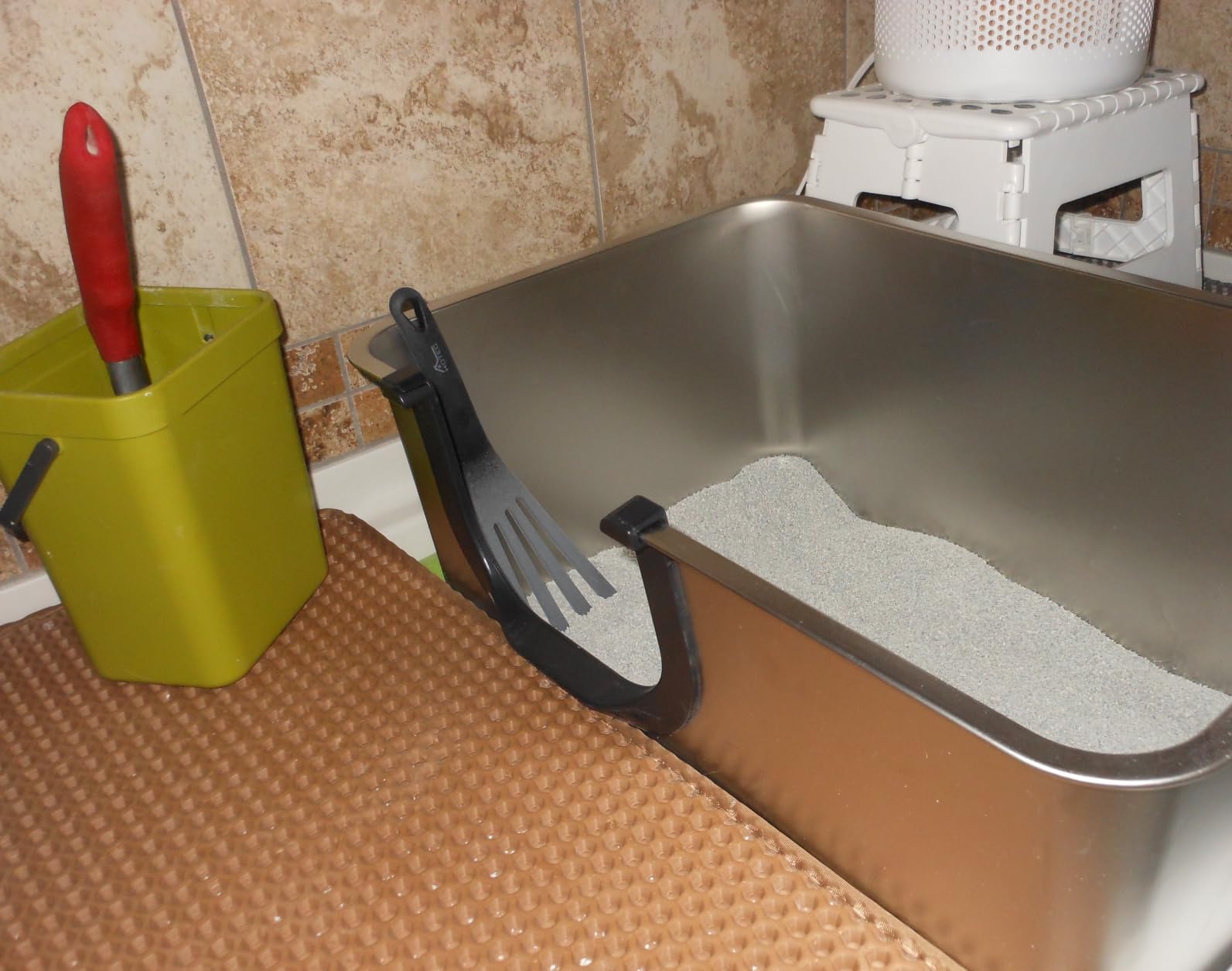 Yangbaga XXL High Sided Stainless Steel Litter Box for Cats customer photo 2