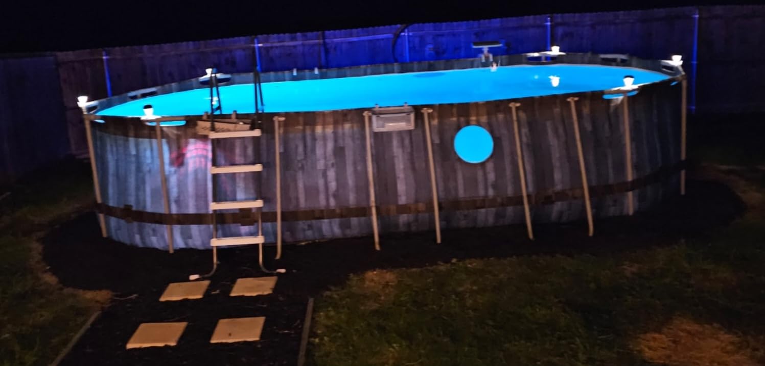 Solar Pool Lights for Above Ground Pool, LED Energy Saving Warm White Light customer photo 1
