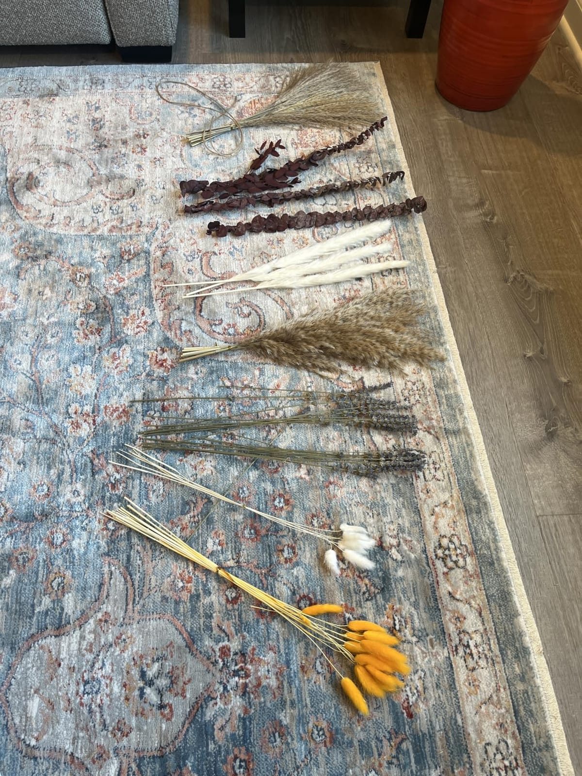 Fall Dried Flower Bouquet with Pampas Grass, Orange Bunny Tails, Lavender & Red Eucalyptus –Boho Fall Decor for Home, Vase, Porch & thanksgiving –Autumn Floral Arrangements for Fall Decorations Indoor customer photo 1
