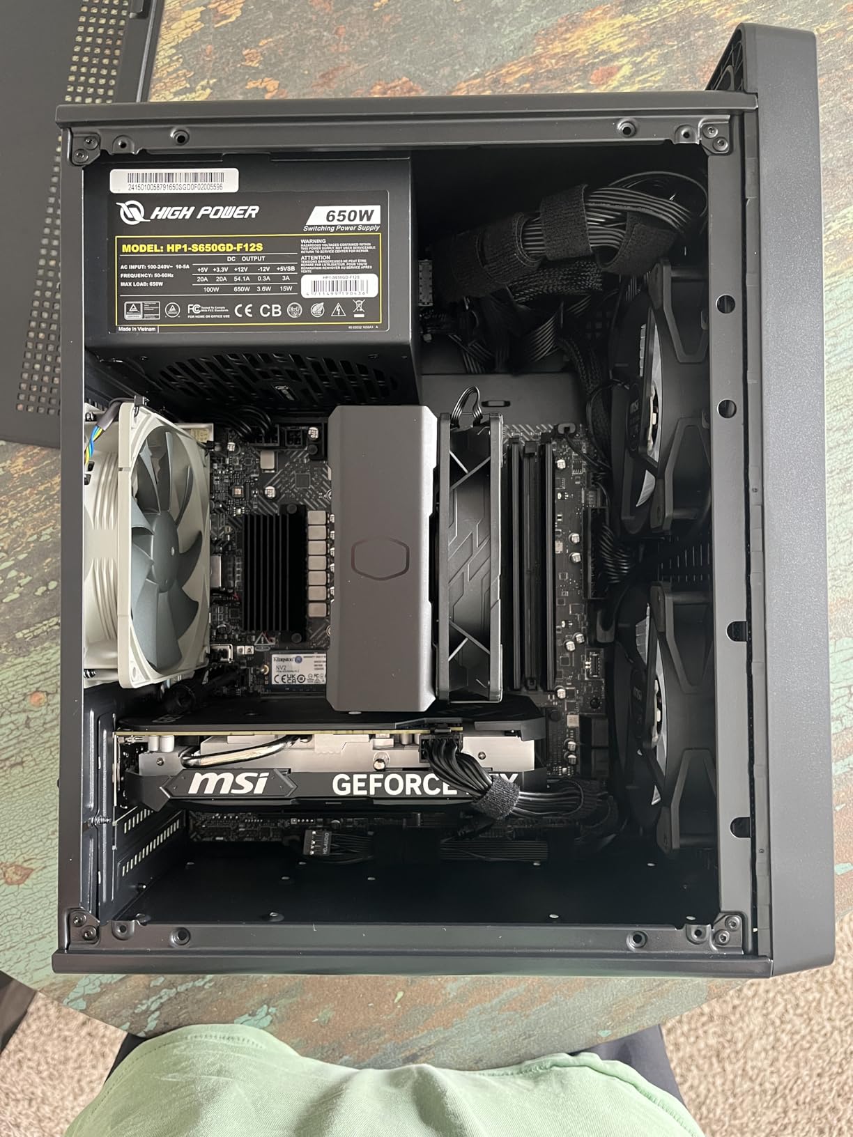 Micro-ATX PC Case with Handle | 0.7mm Steel Portable PC Case Fits max 260mm GPU & ATX PSU | Pre-Installed 120mm *1 Rear Fan | mini Tower Desktop Chassis for MATX/ITX, Black-M5 customer photo 1